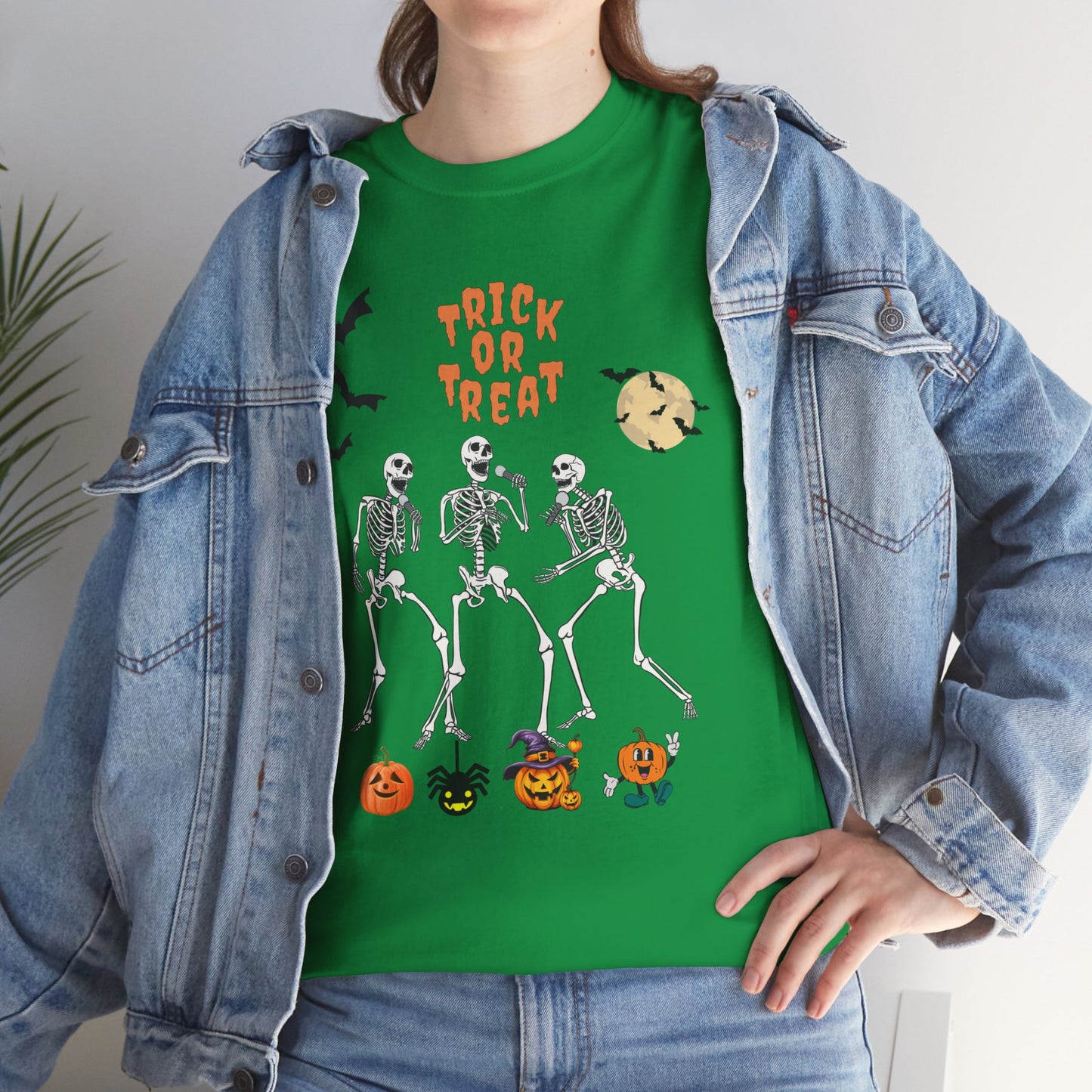 Trick or Treat Halloween Shirt, Halloween Skeleton Shirt, Dead Halloween T-shirt, Skull Shirt halloween Retro, Funny Pumpkin Shirt, Funny Skeleton Gift