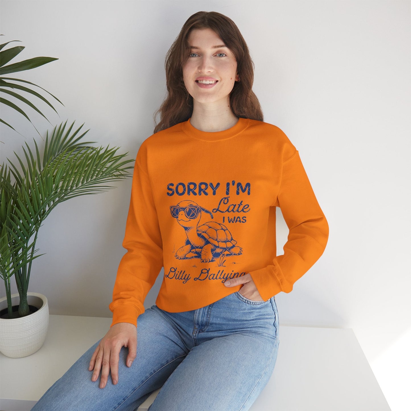 Sorry Im Late Turtle Crewneck Sweatshirt | Unisex Funny Sweatshirt