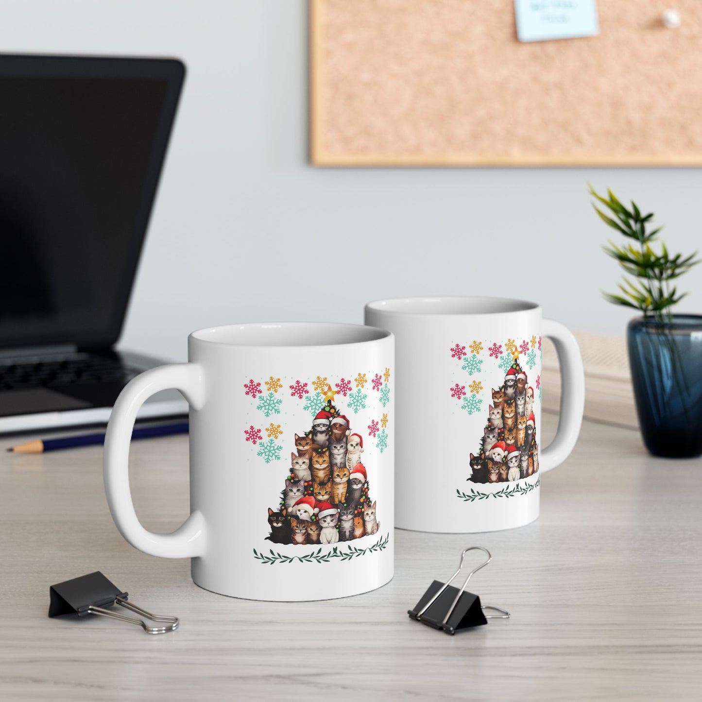 Funny Cats Christmas Mugs