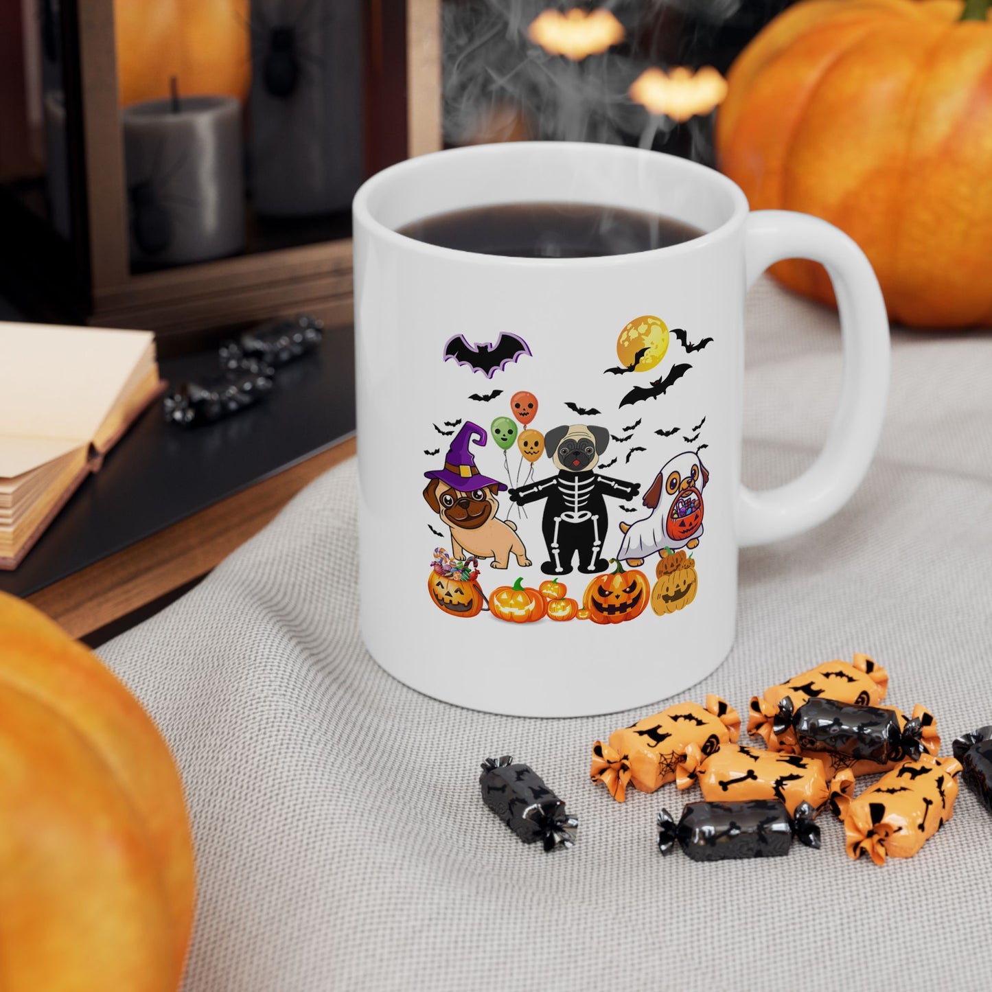 Spooky Season Ghost Dogs Halloween Pumpkin Mugs, Halloween Dog Mugs, Ghost Dog Tee, Pumpkin Mugs, Cute Dogs Tees, Animal Lovers Gift