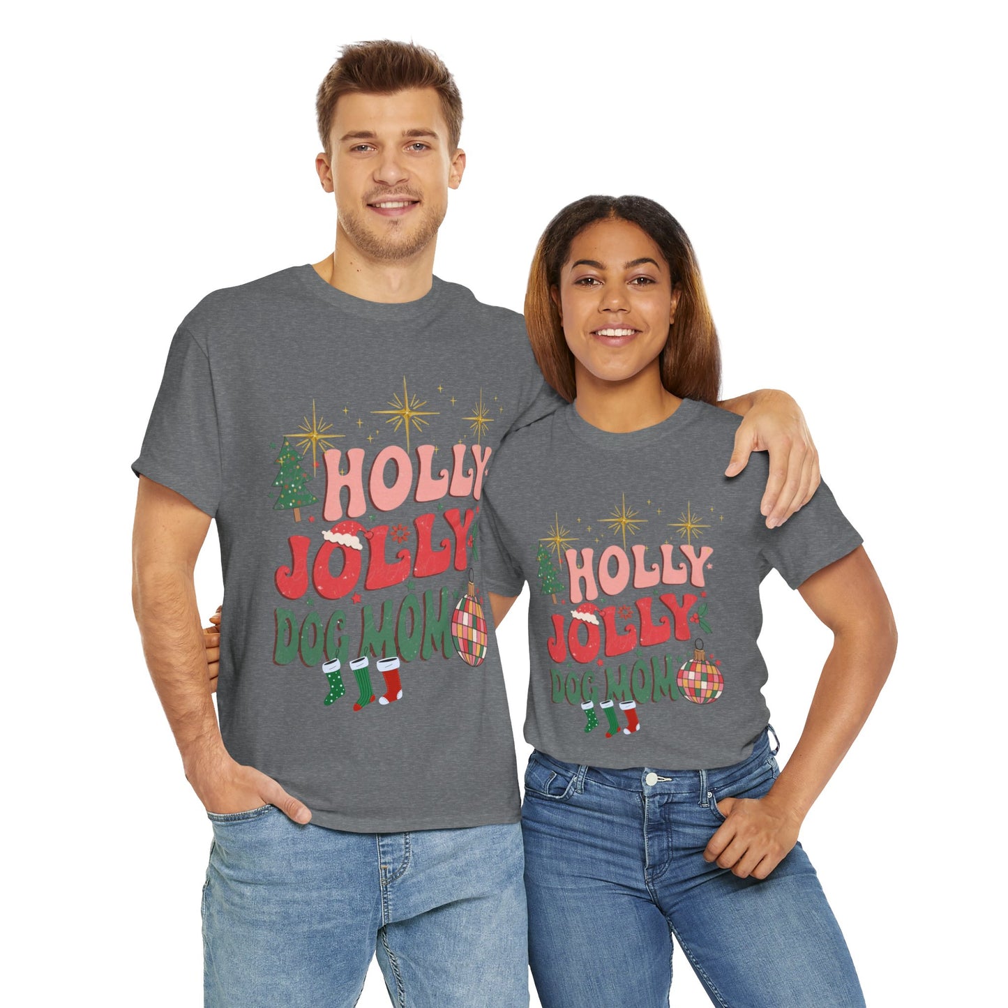 Retro Christmas Shirt, Holly Jolly Dog Mom Shirt