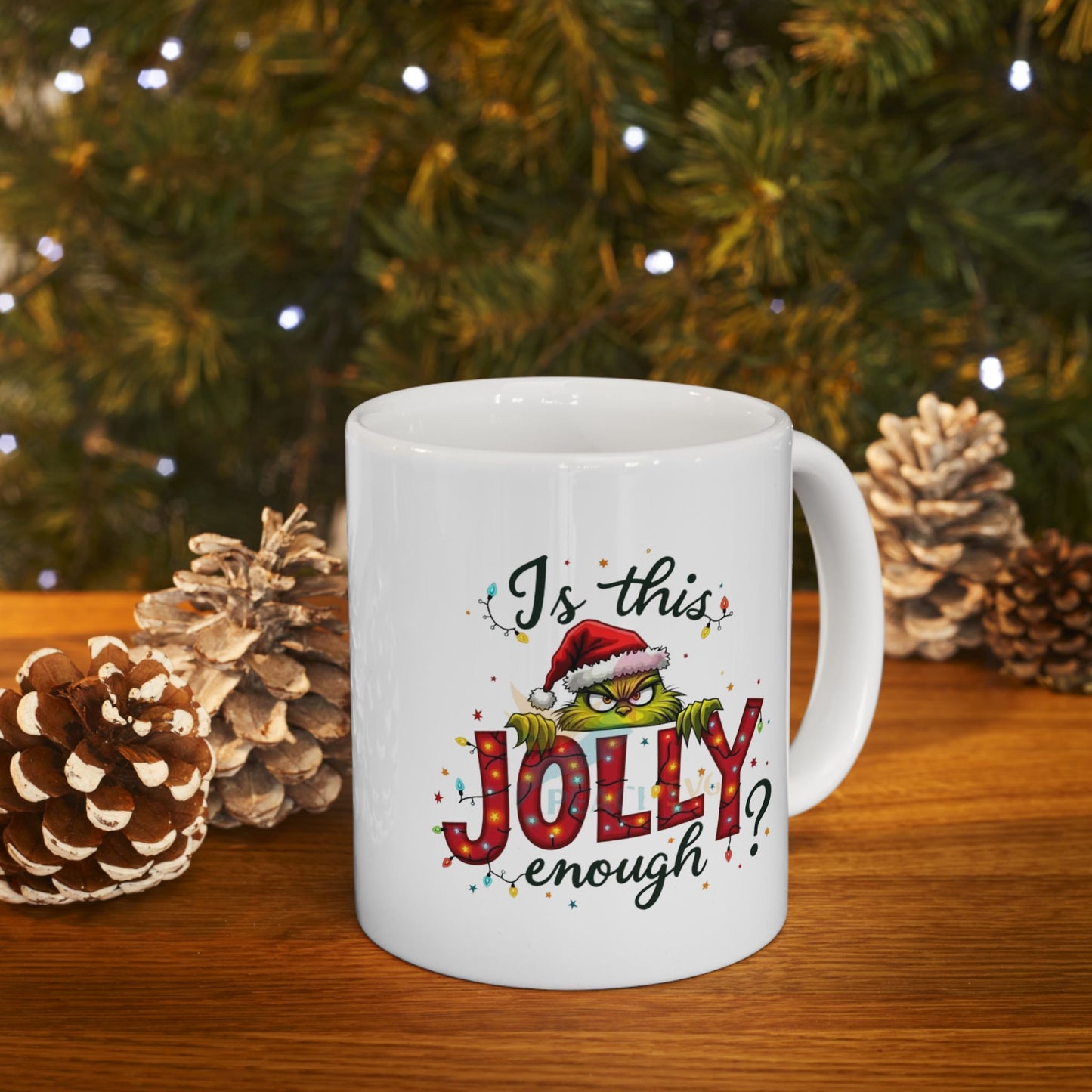 Is this Jolly Enough,Christmas Grinch Mugs