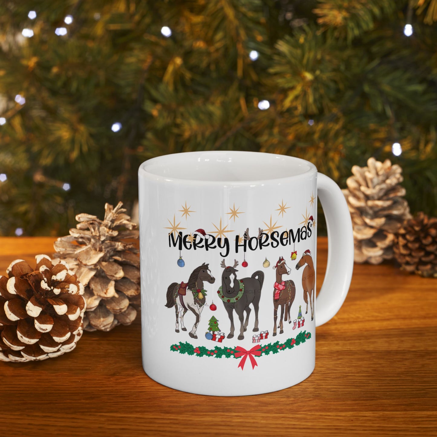 Christmas Horse Mugs, Merry Horsemas