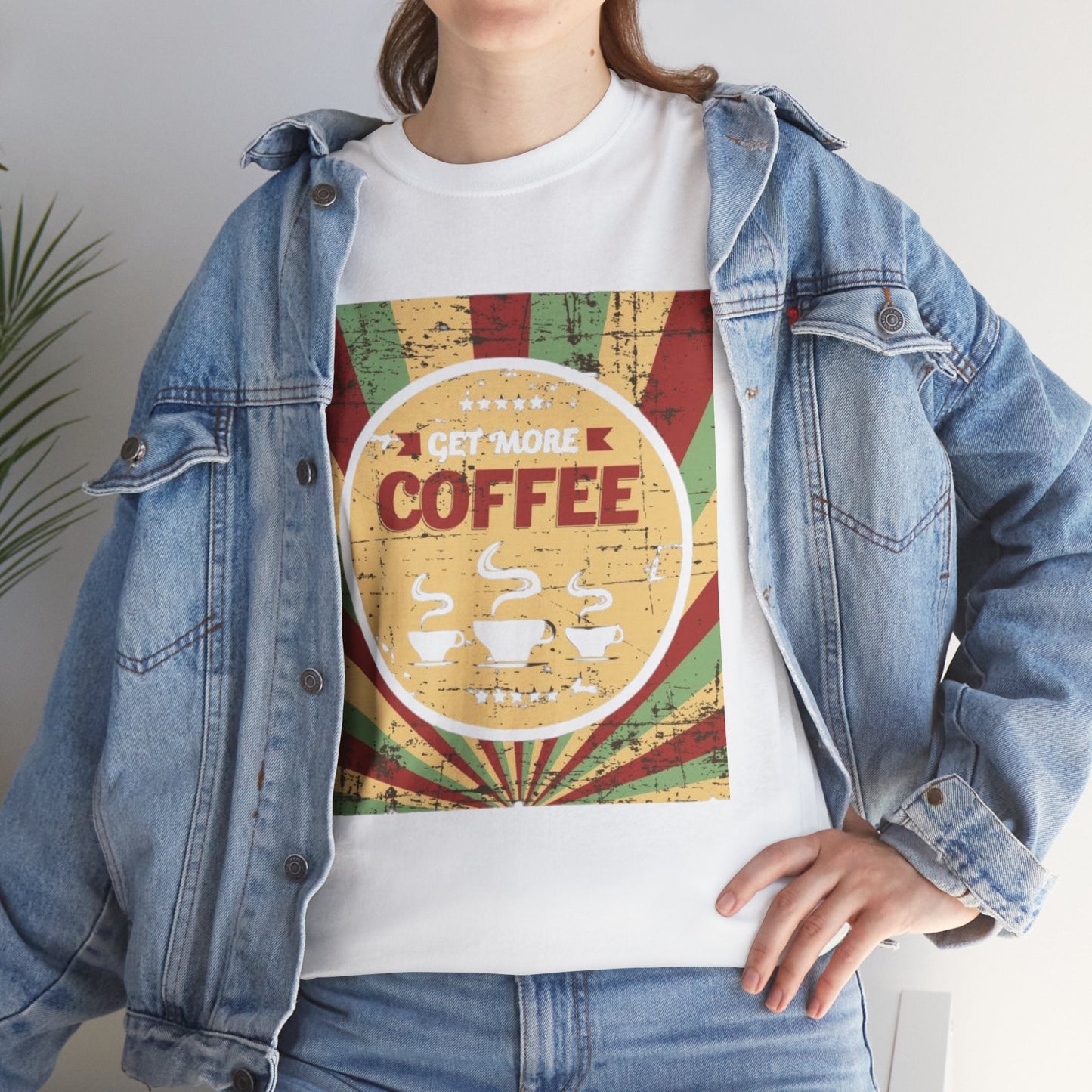 Get More Coffee Unisex Heavy Cotton Tee – Comfortable Coffee Lover's Shirt for Every Occasion