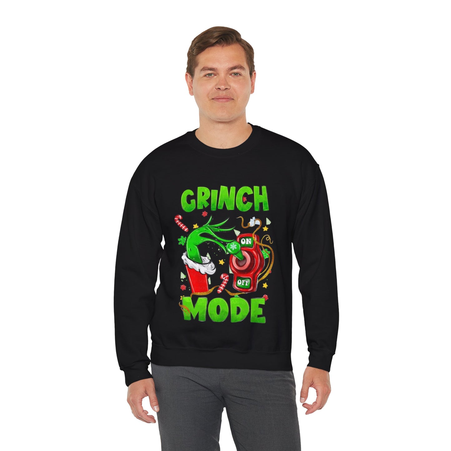 Grinch Mode On Christmas Sweatshirt