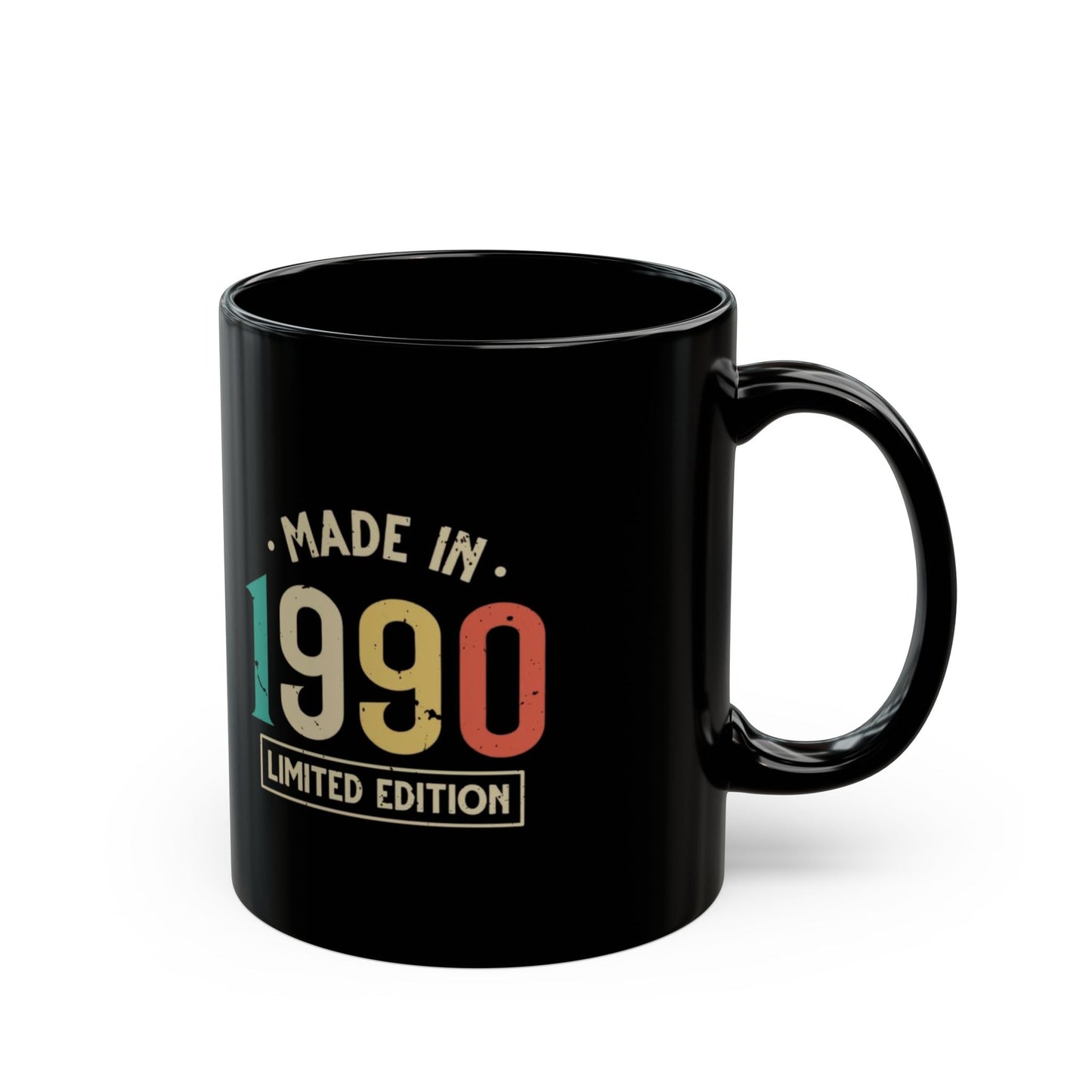 Limited Edition 1990 Black Coffee Mug - Perfect Gift for Milestone Birthdays