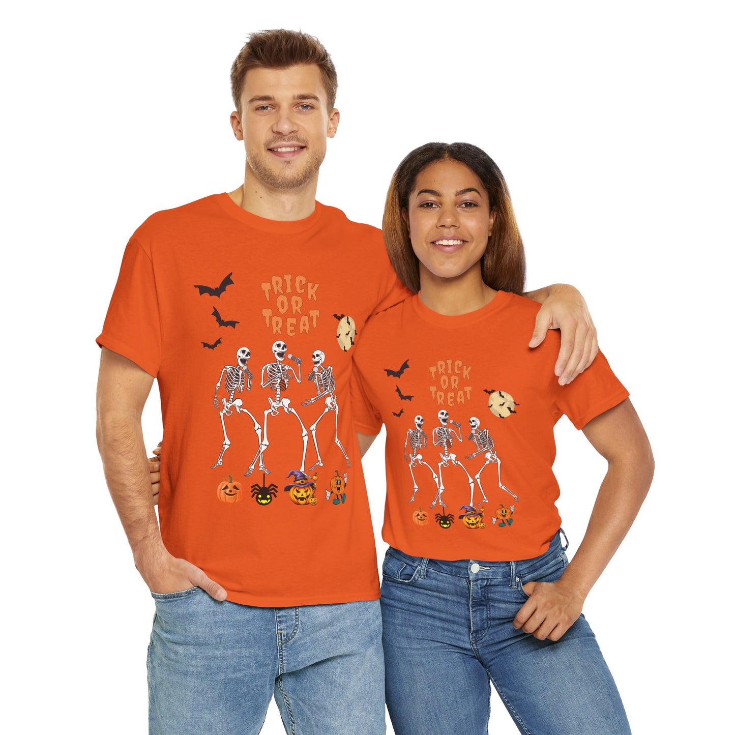 Trick or Treat Halloween Shirt, Halloween Skeleton Shirt, Dead Halloween T-shirt, Skull Shirt halloween Retro, Funny Pumpkin Shirt, Funny Skeleton Gift