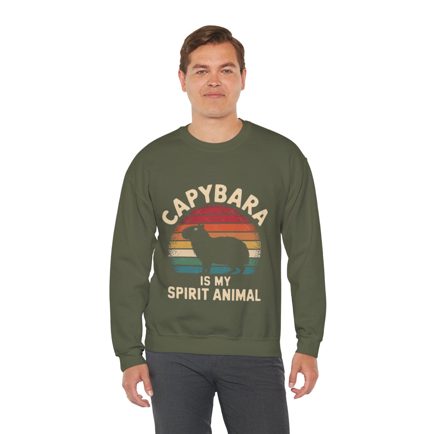 Capybara Spirit Animal Crewneck Sweatshirt | Cozy & Fun Unisex Design