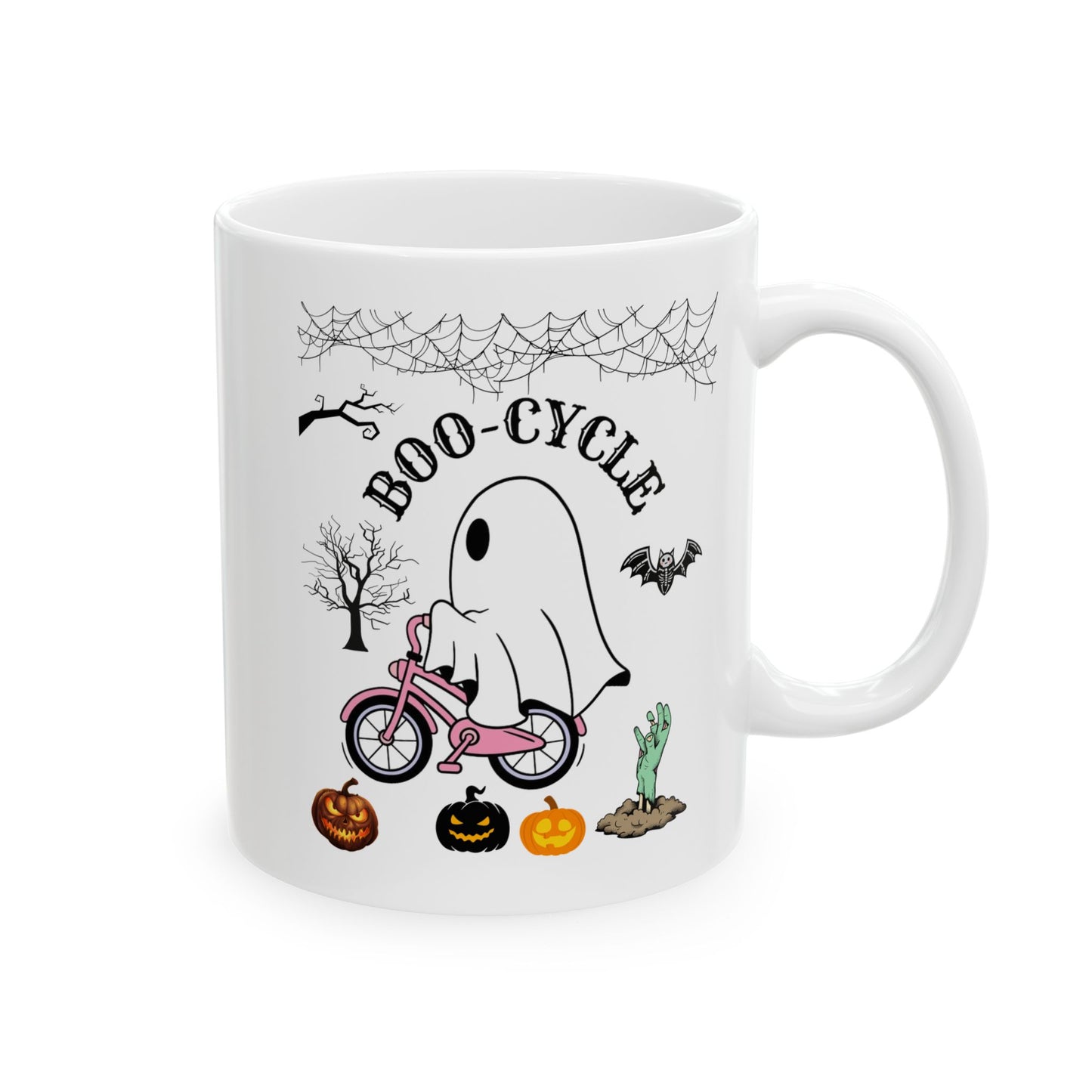 Boo-Cycle Mugs, Halloween Mugs