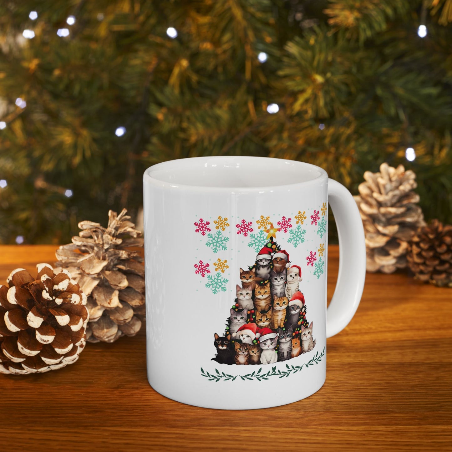 Funny Cats Christmas Mugs