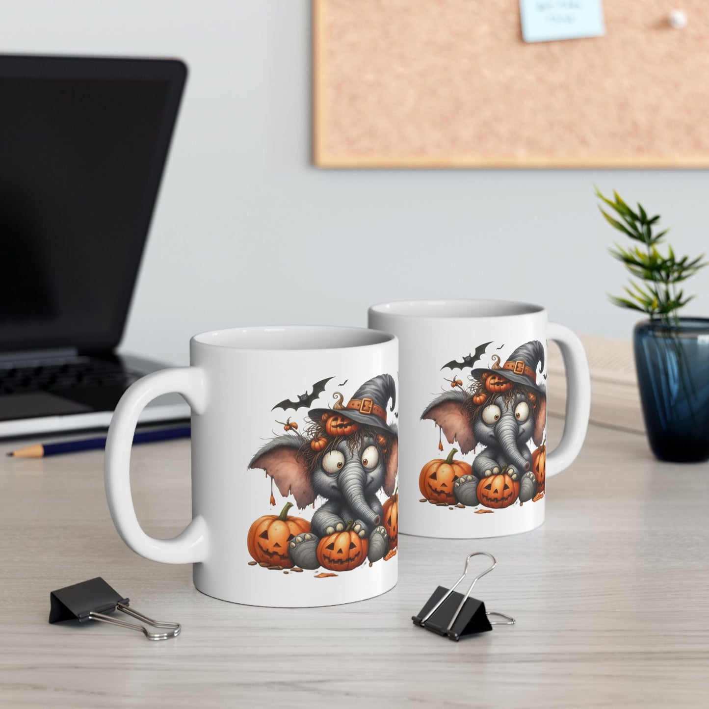 Funny Elephant Halloween Mugs