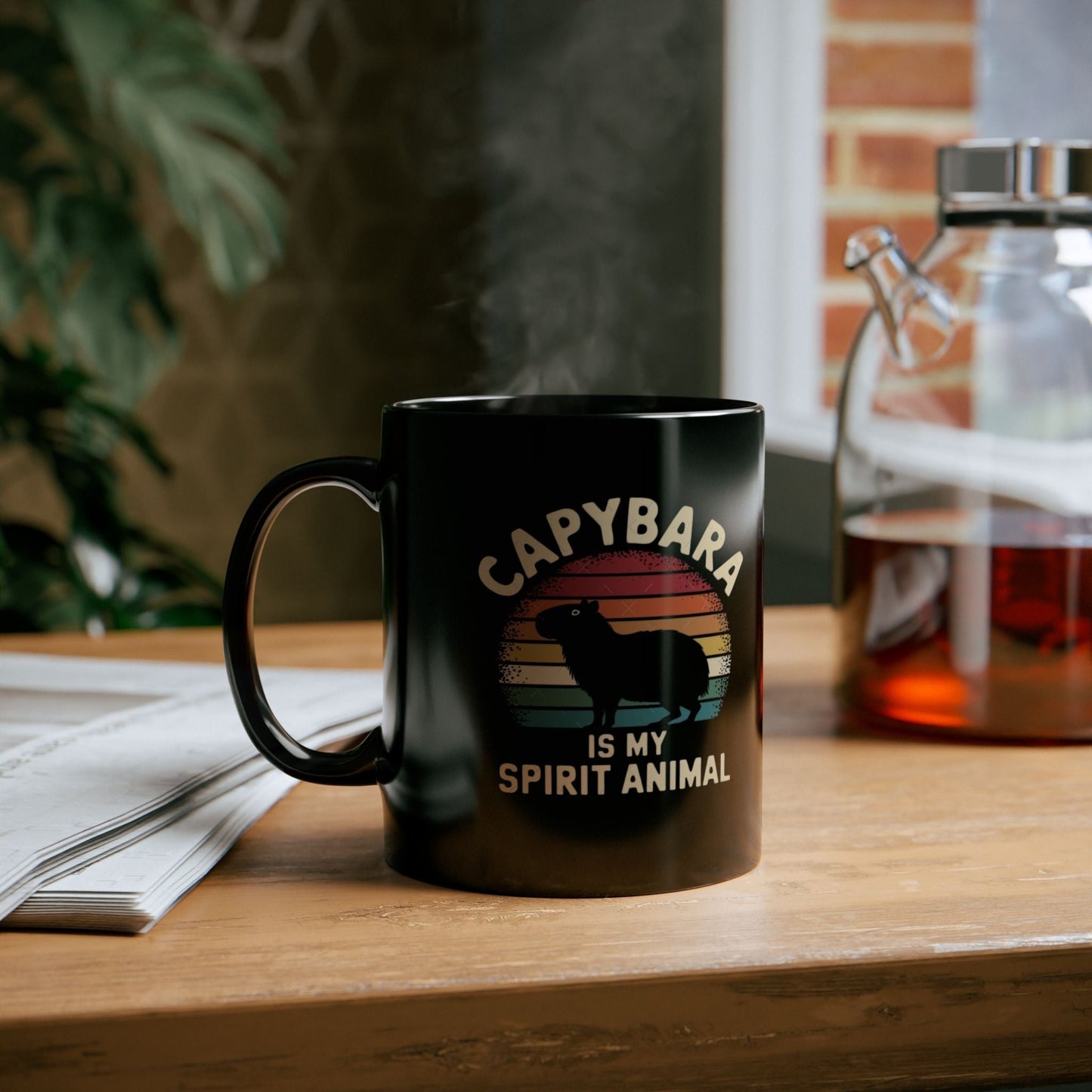 Capybara Spirit Animal Mug - Fun Black Coffee Cup for Funny Capybara Mug