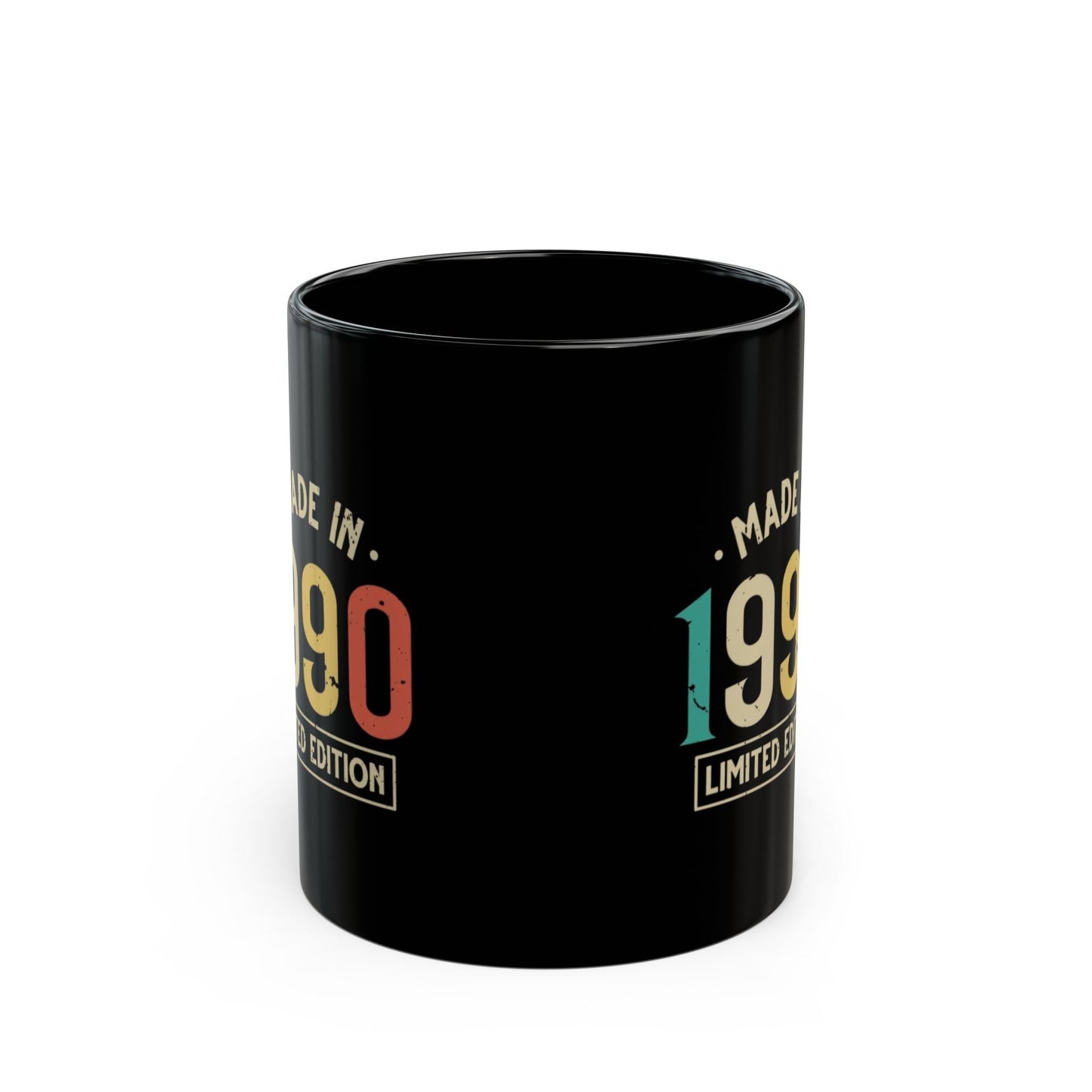 Limited Edition 1990 Black Coffee Mug - Perfect Gift for Milestone Birthdays