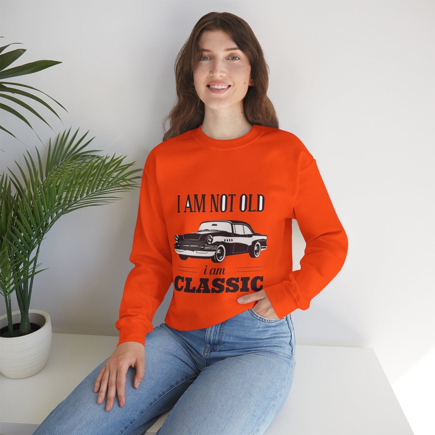 Vintage Classic Car Sweatshirt - "I Am Not Old, I Am Classic"