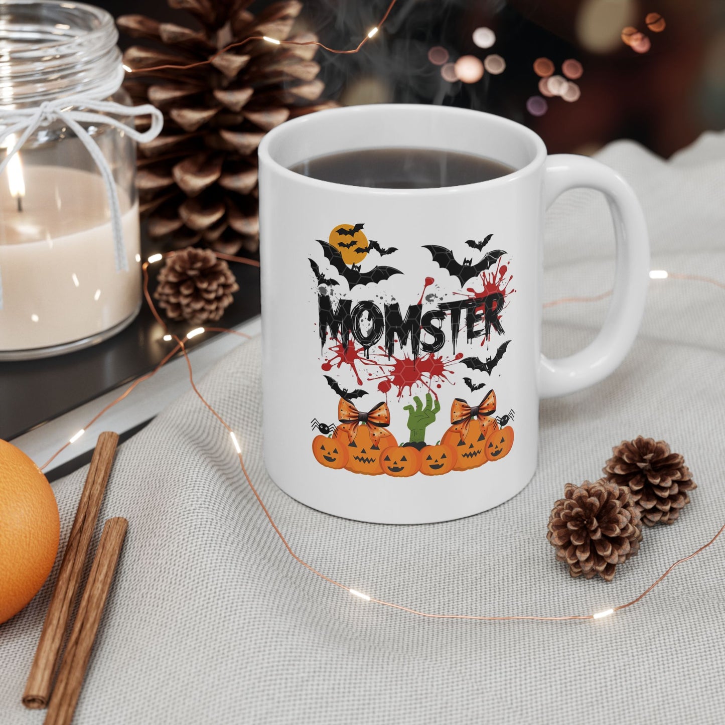 Momster Mugs, Funny Halloween Crewneck Mugs for Women