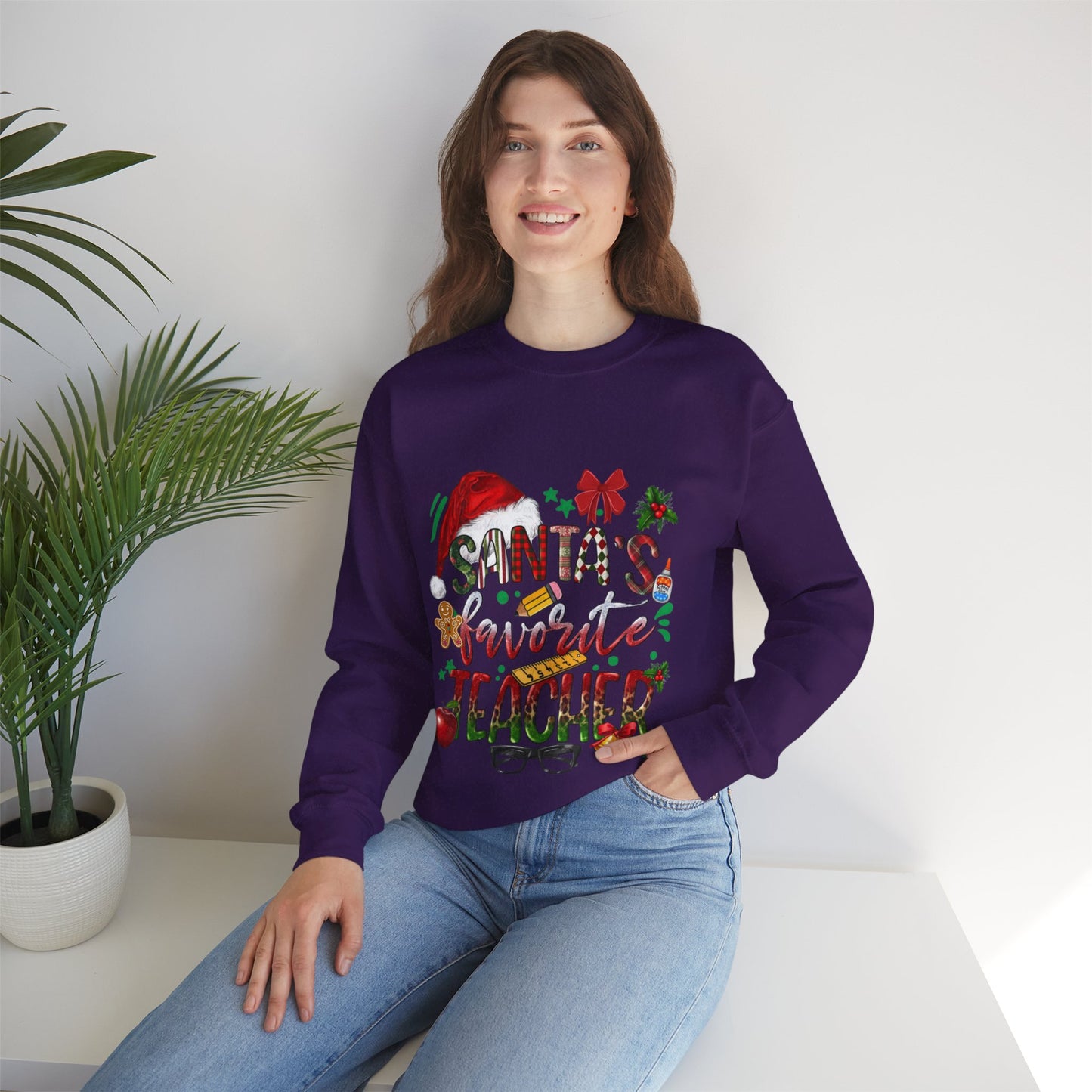 Santa's Favorite Teacher Christmas Sweatshirt