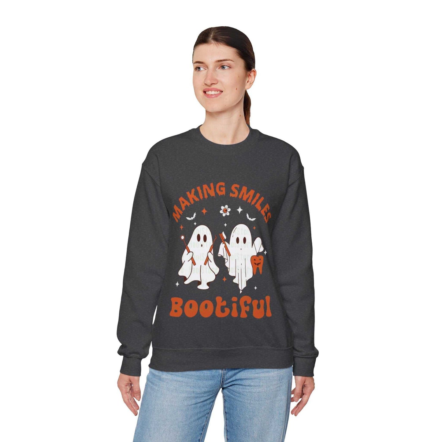 Ghostly Smiles Crewneck Sweatshirt, Cute Halloween Sweatshirt, Gift for Spooky Season