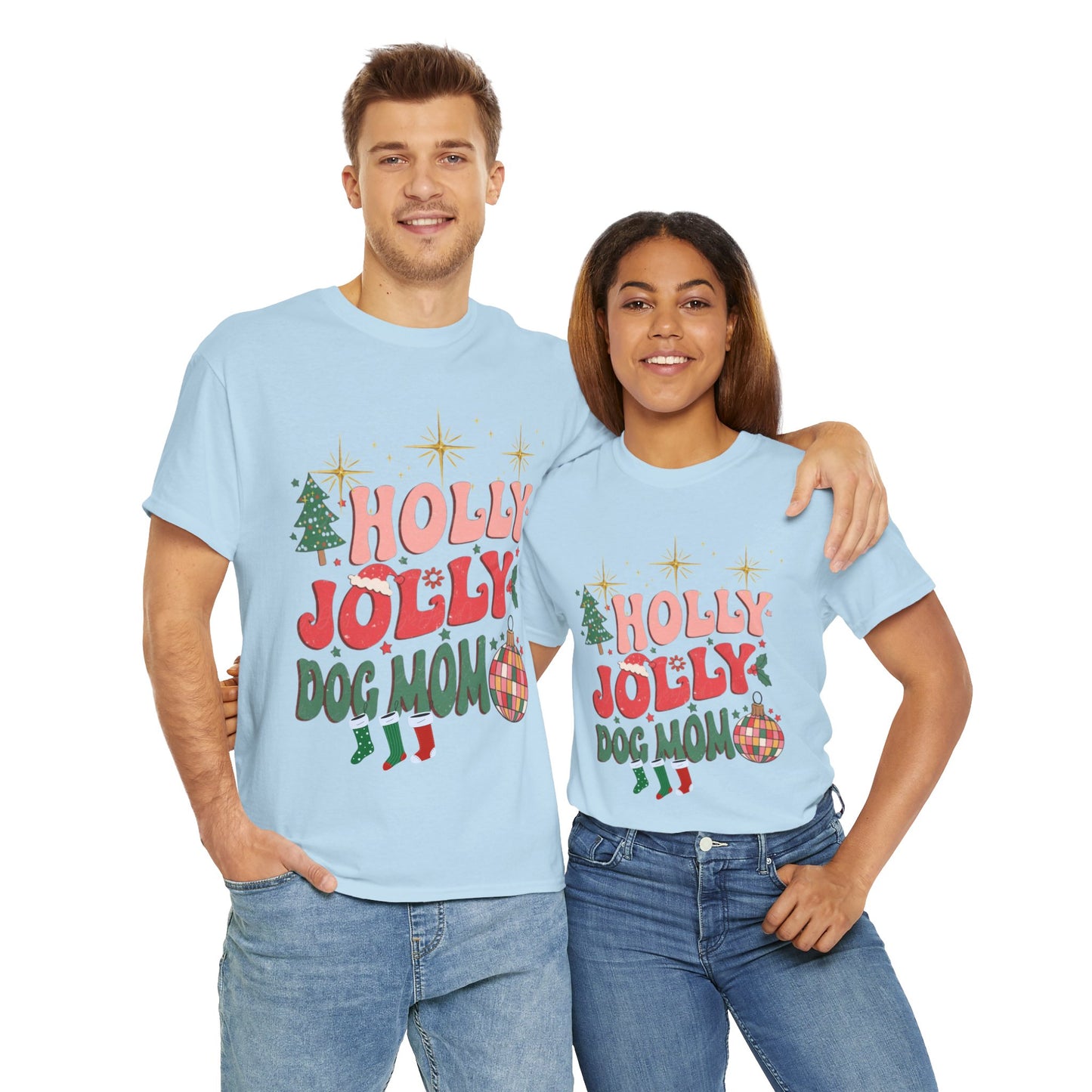 Retro Christmas Shirt, Holly Jolly Dog Mom Shirt