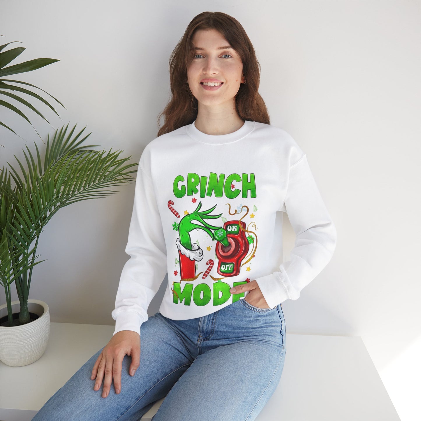 Grinch Mode On Christmas Sweatshirt