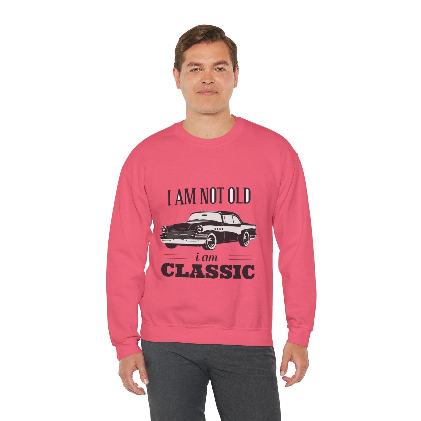 Vintage Classic Car Sweatshirt - "I Am Not Old, I Am Classic"