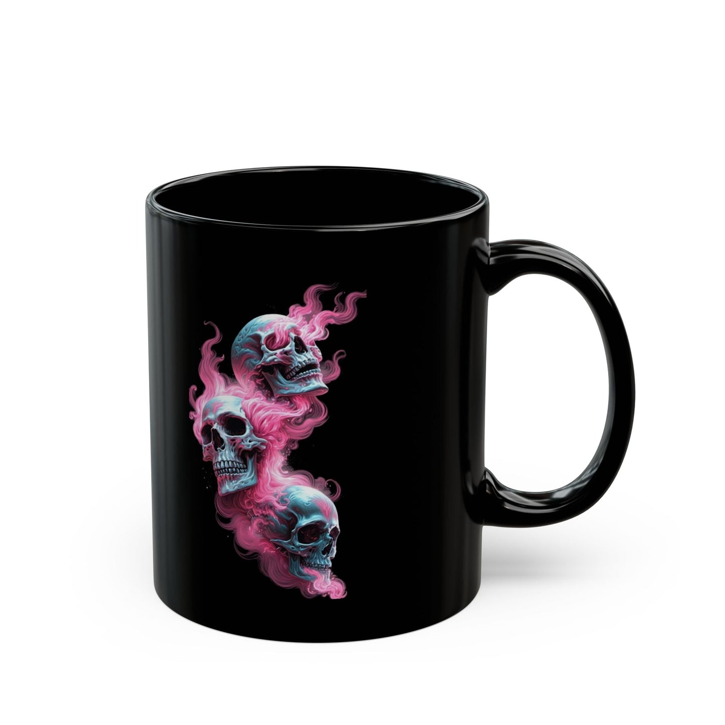 Edgy Skull Black Coffee Mug - 11oz/15oz | Perfect for Halloween & Gothic Decor