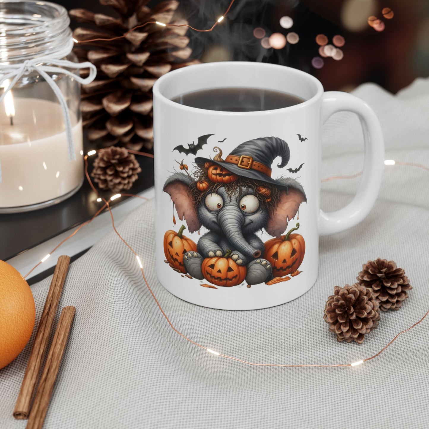 Funny Elephant Halloween Mugs