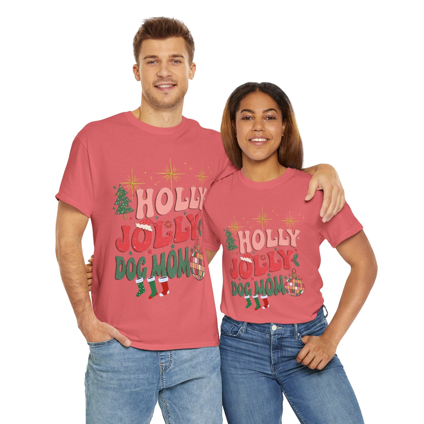 Retro Christmas Shirt, Holly Jolly Dog Mom Shirt