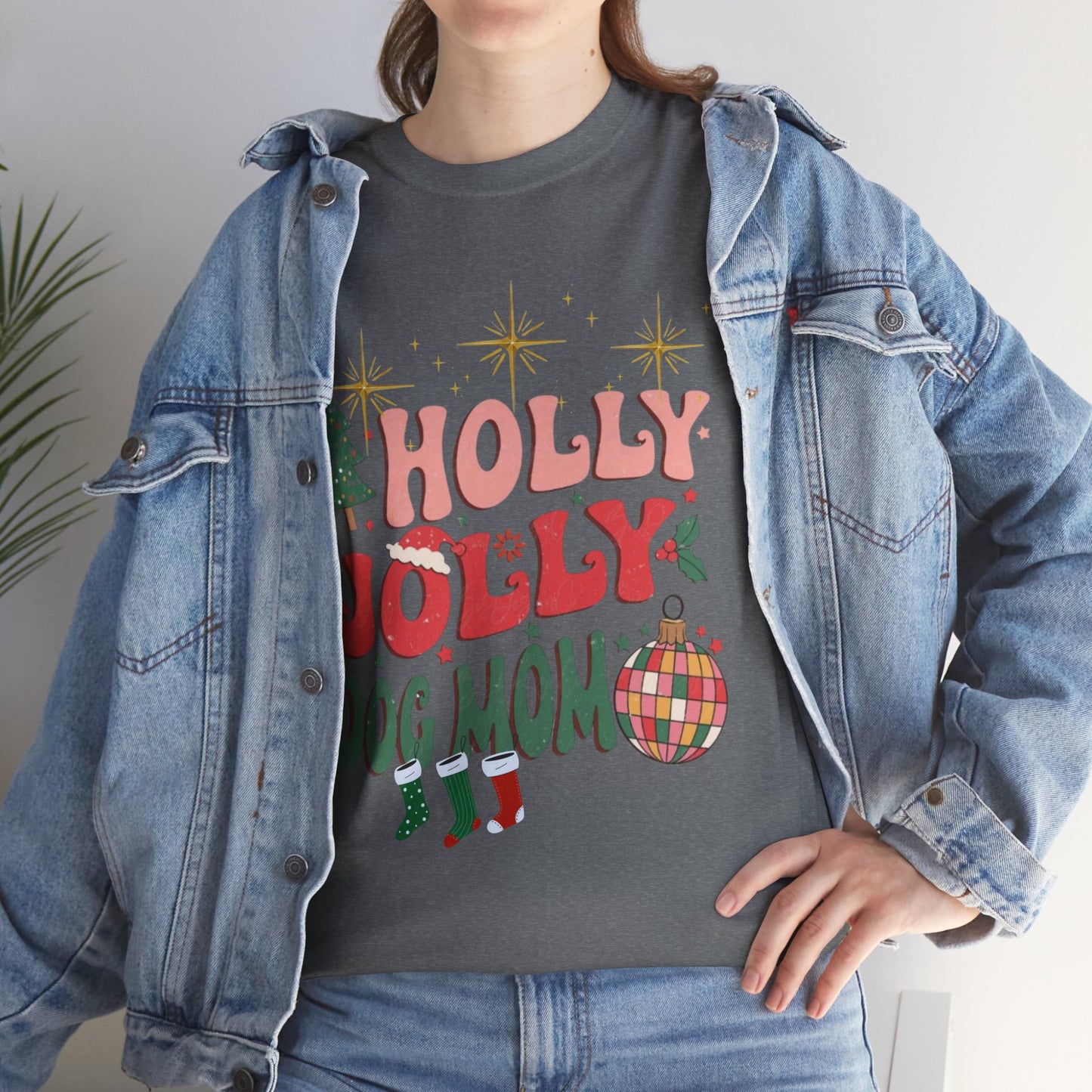 Retro Christmas Shirt, Holly Jolly Dog Mom Shirt