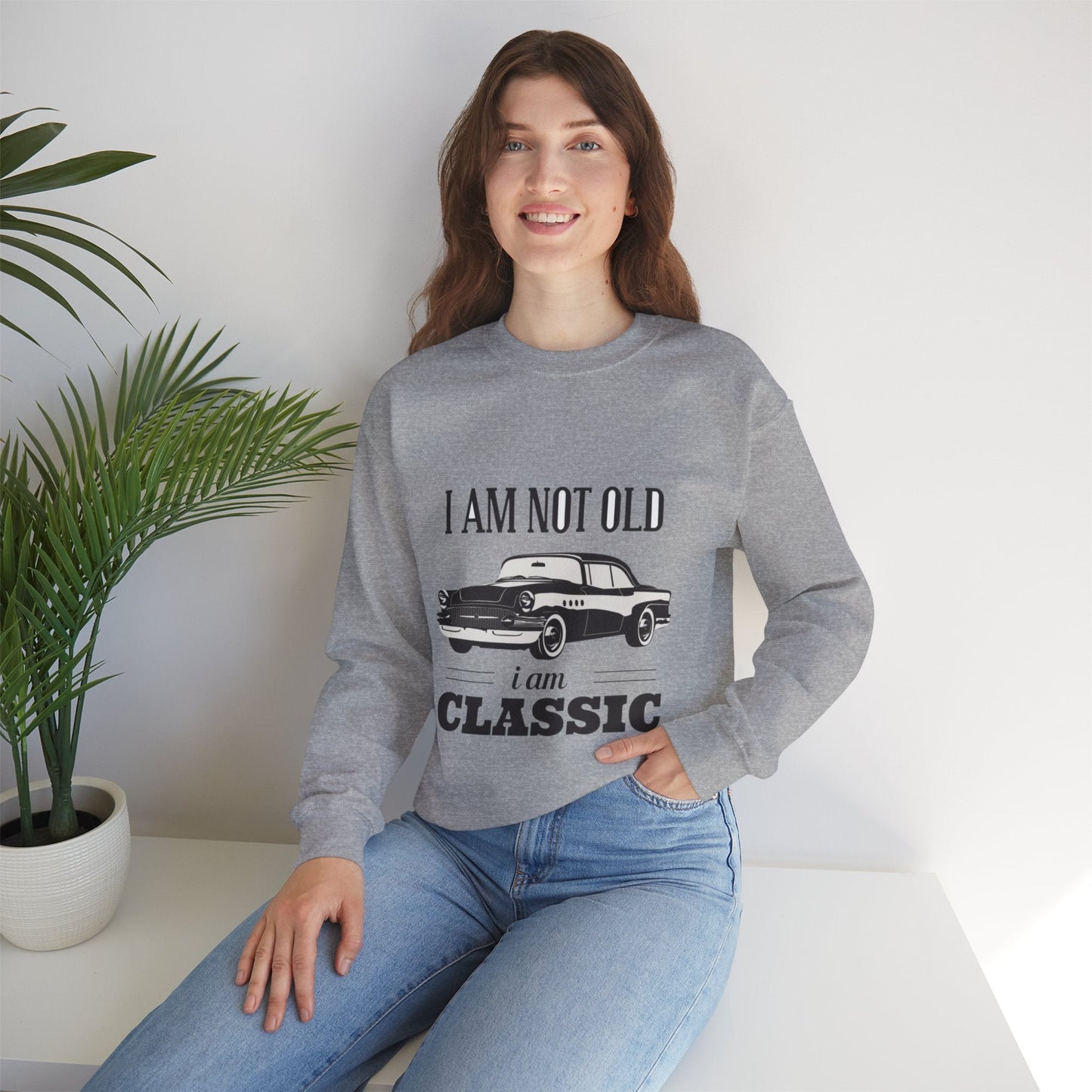 Vintage Classic Car Sweatshirt - "I Am Not Old, I Am Classic"