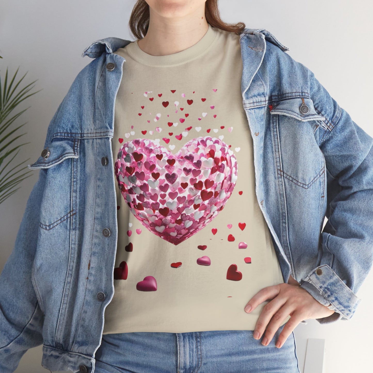 3D Hearts Valentine's Day T-Shirt, Red Hearts T-shirt Gift