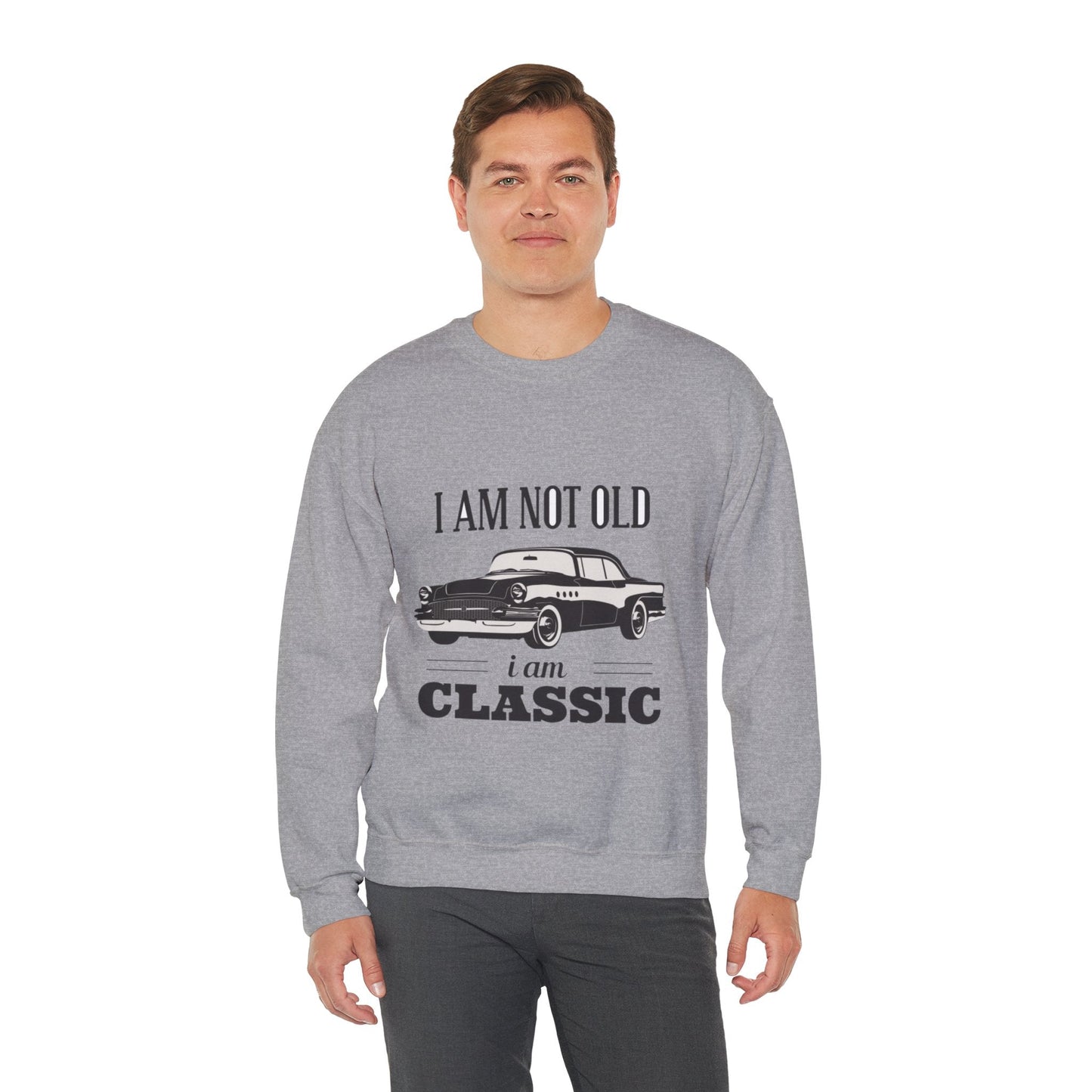 Vintage Classic Car Sweatshirt - "I Am Not Old, I Am Classic"