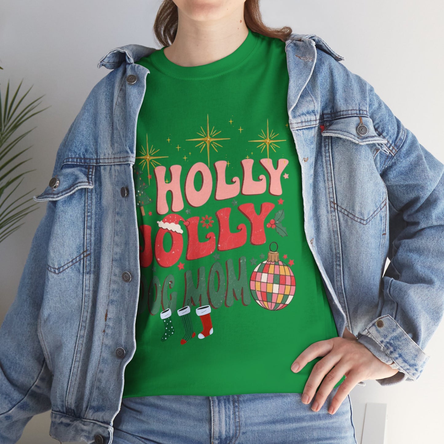 Retro Christmas Shirt, Holly Jolly Dog Mom Shirt