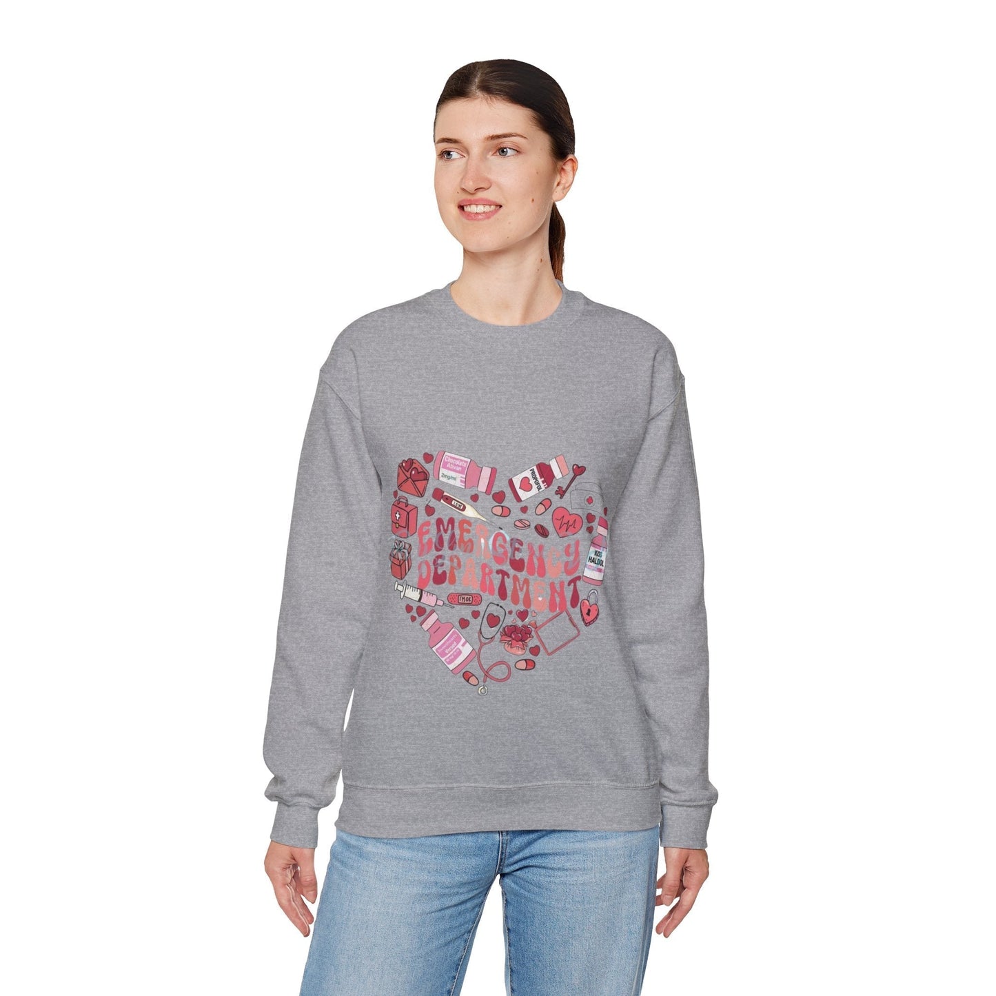 Emergency Department Nurse Valentine Sweatshirt, Valentines Day Nursing Gifts