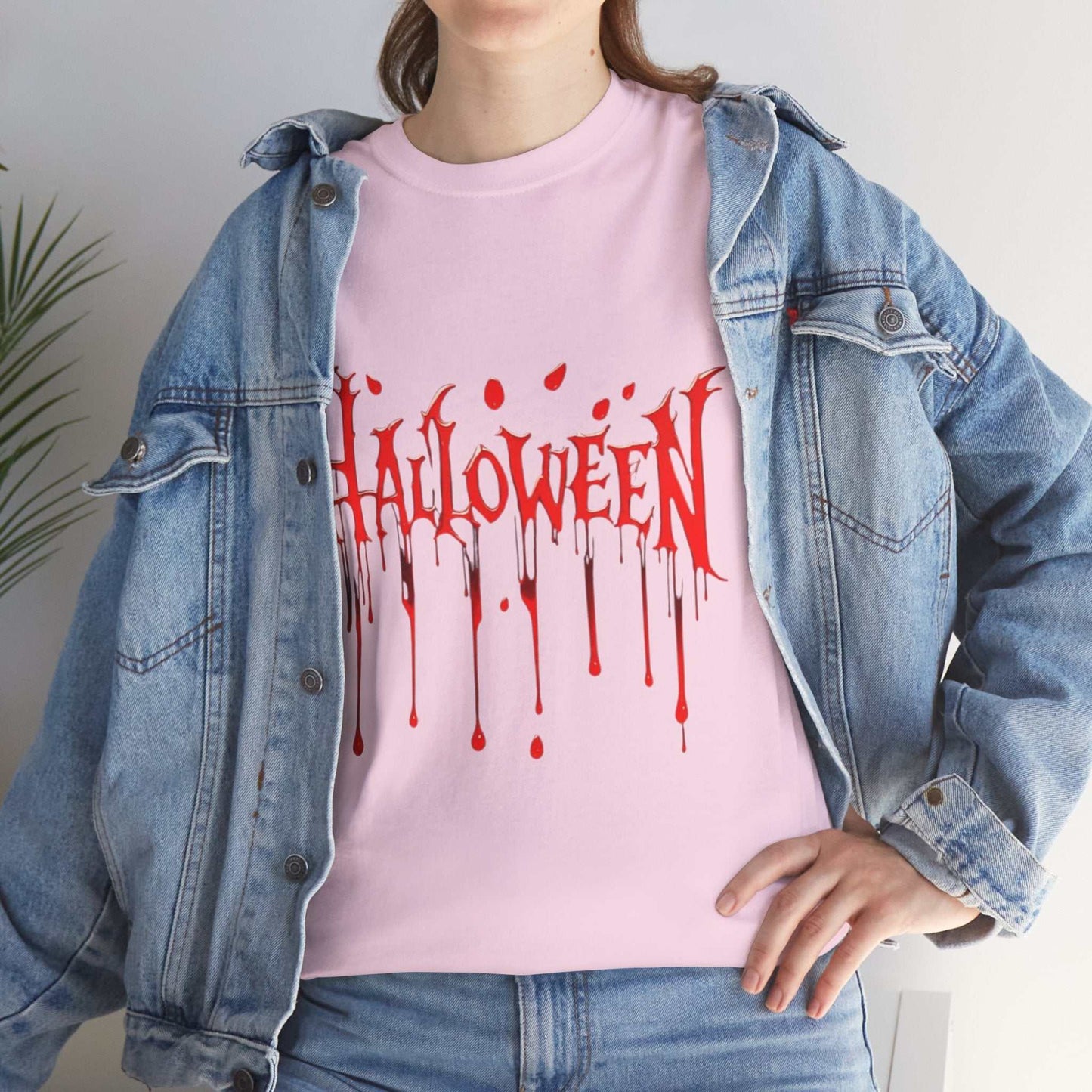 Halloween Blood Drip Unisex Heavy Cotton Tee, Spooky Shirt, Halloween Costume Gift