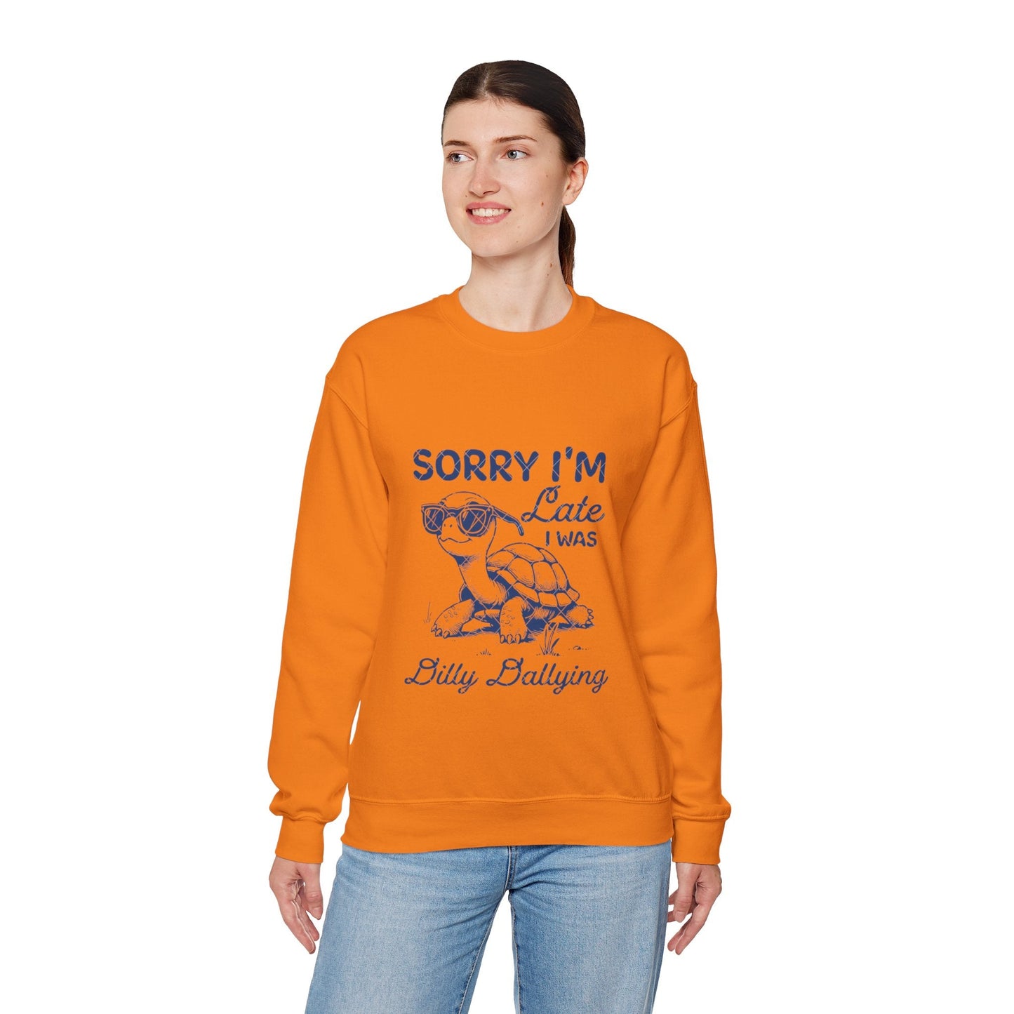 Sorry Im Late Turtle Crewneck Sweatshirt | Unisex Funny Sweatshirt