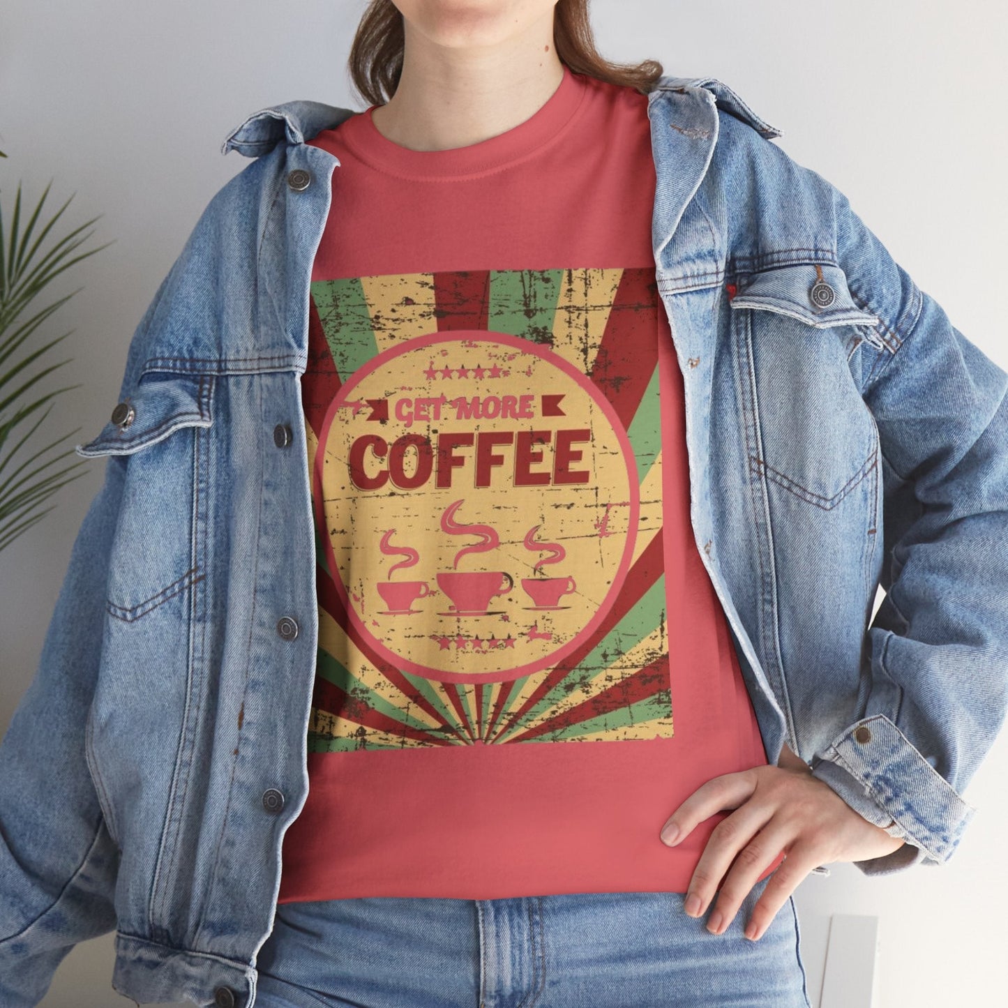 Get More Coffee Unisex Heavy Cotton Tee – Comfortable Coffee Lover's Shirt for Every Occasion