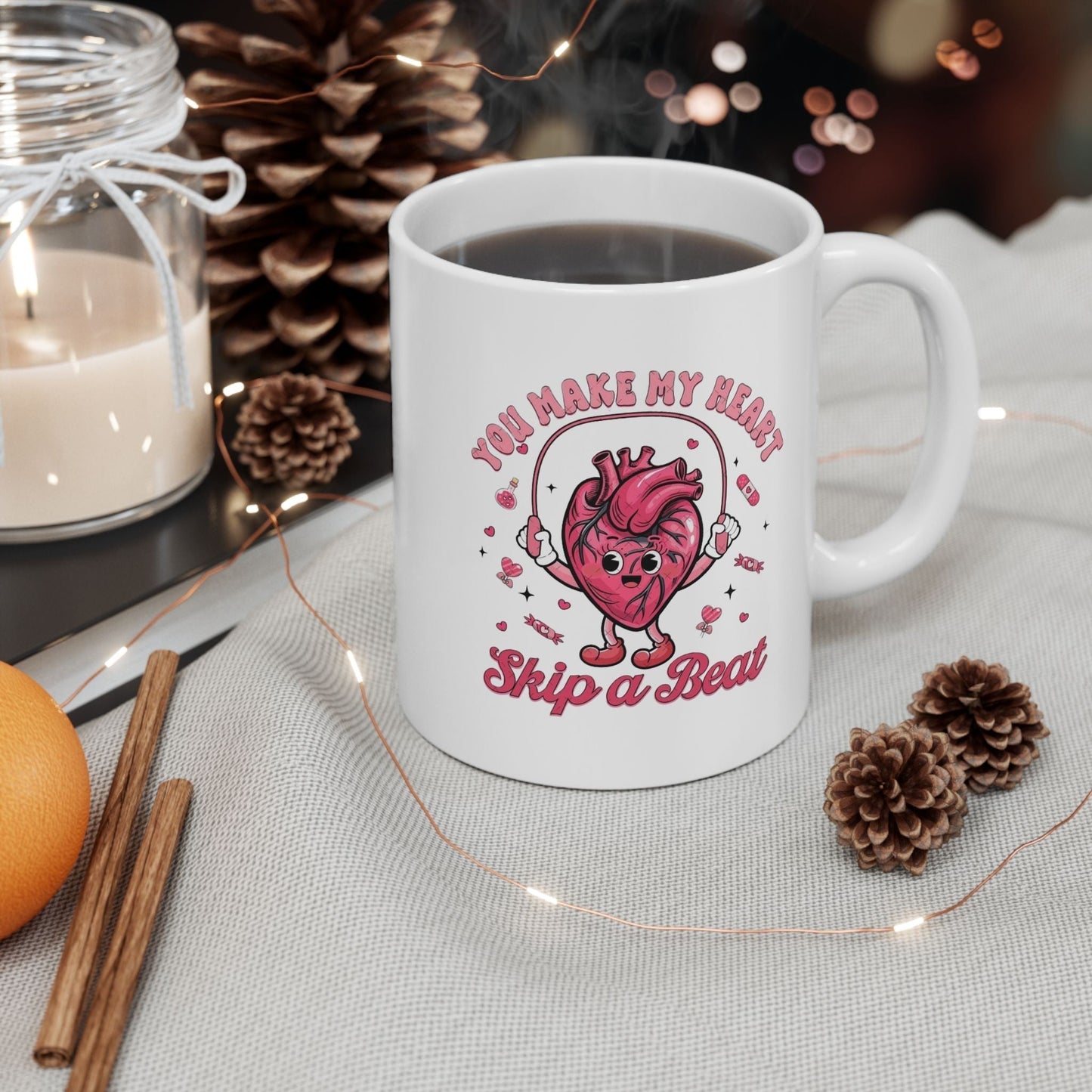 You Make My Heart Skip a Beat Mugs, Funny Heart Gift For Nurse