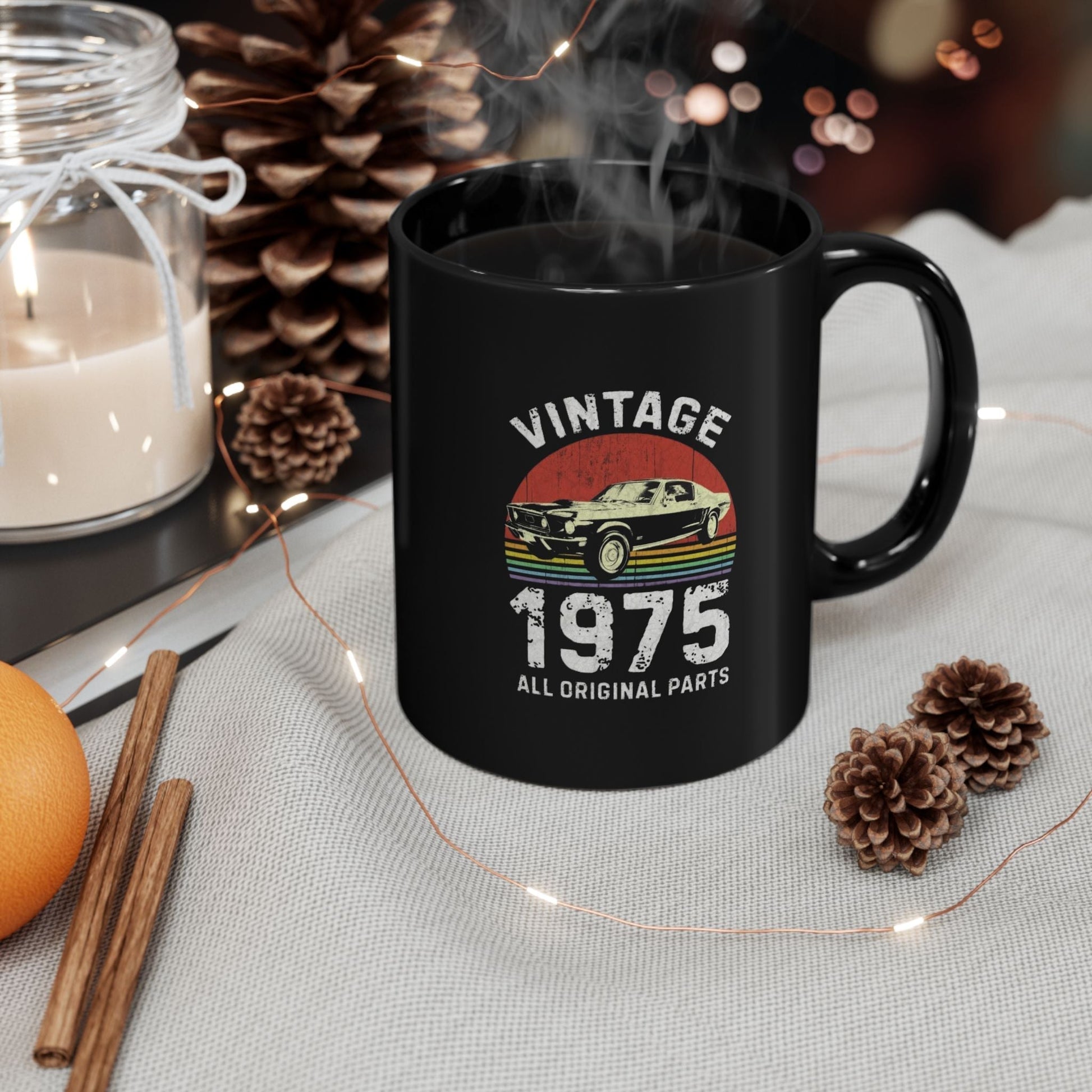 Vintage Car Enthusiast Mug - 1975 All Original Parts Retro Ceramic Coffee Cup