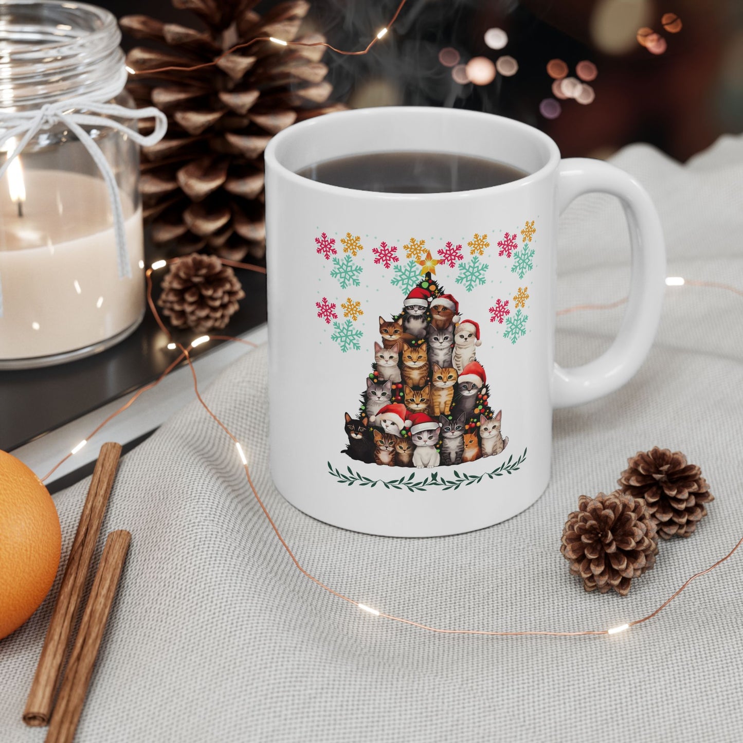 Funny Cats Christmas Mugs