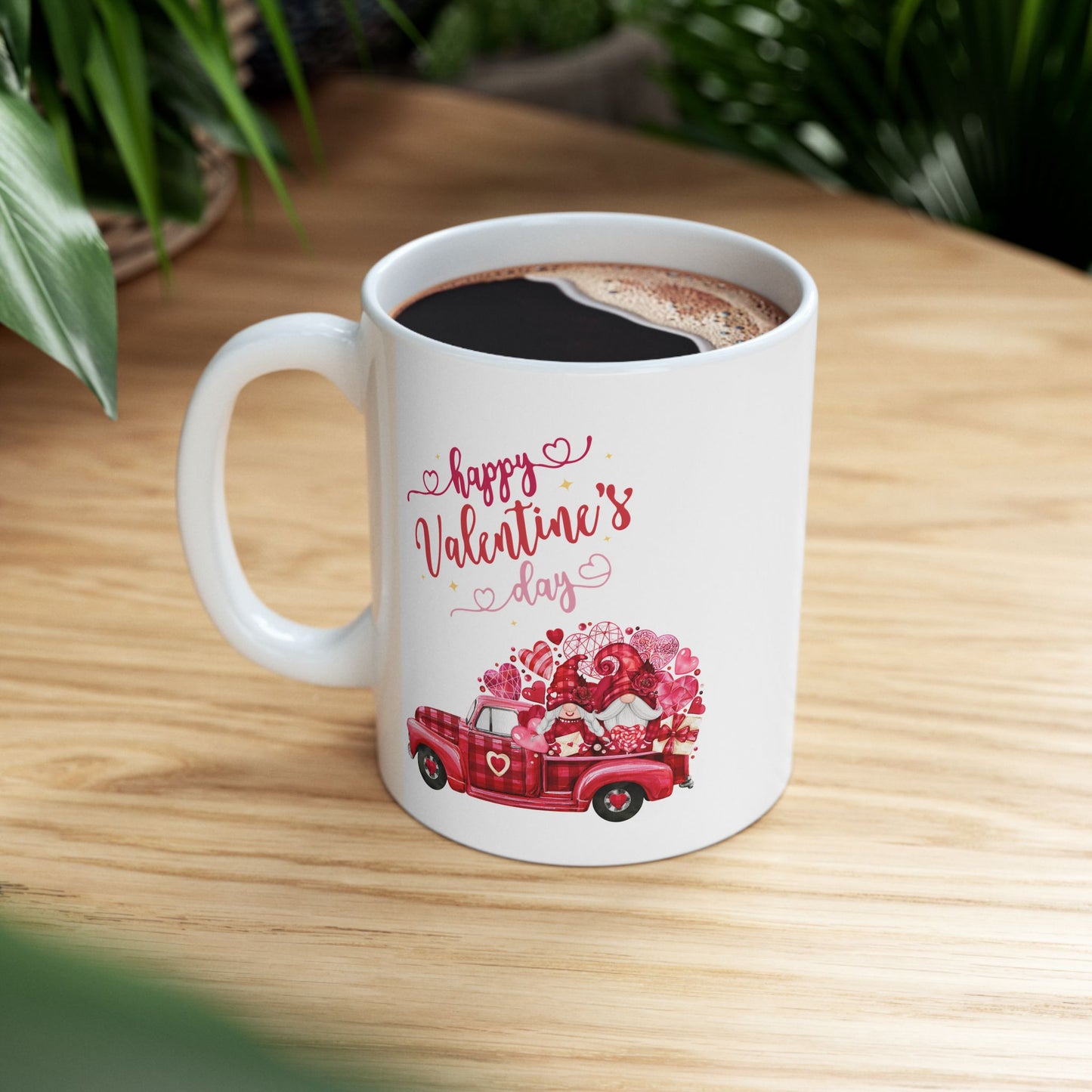 Happy Valentine's Day Truck Hearts Mugs,  Love Car Valentines Day Gift