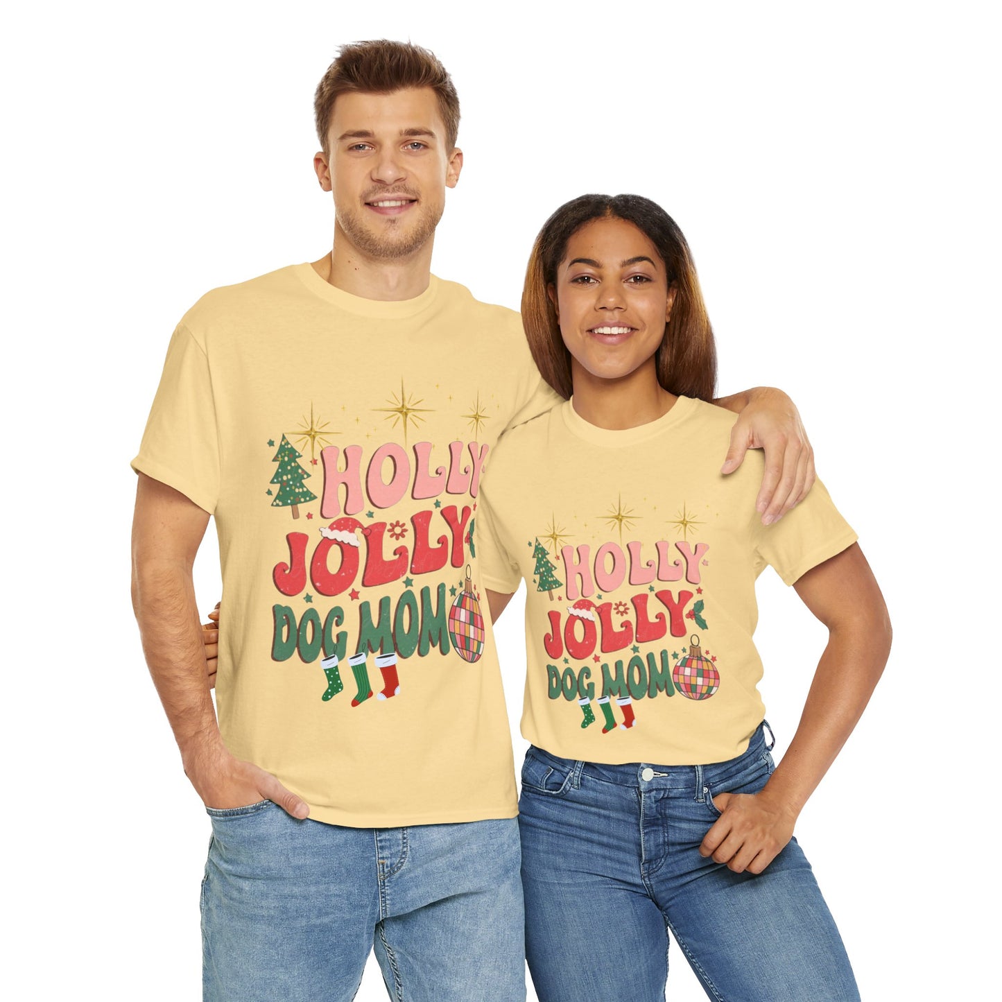 Retro Christmas Shirt, Holly Jolly Dog Mom Shirt