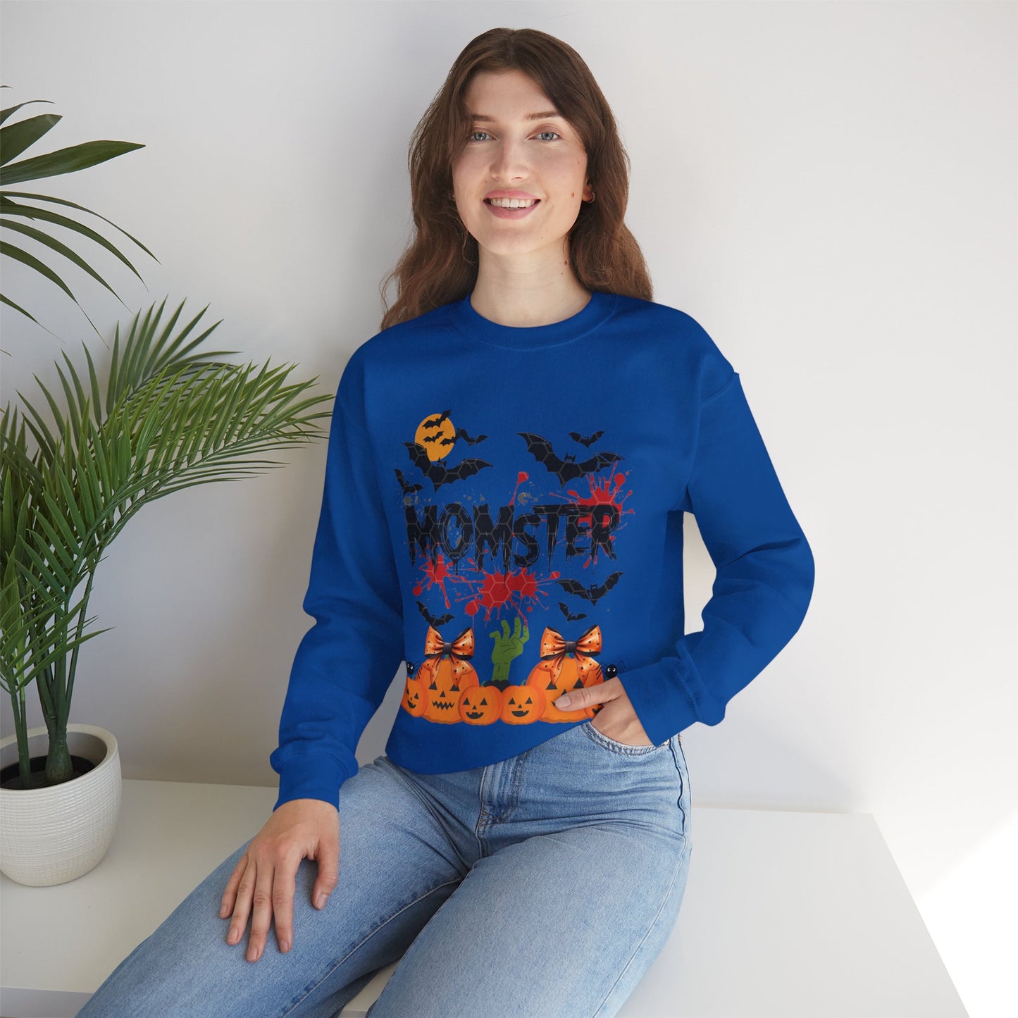 Momster Sweatshirt, Funny Halloween Crewneck Sweatshirts for Women