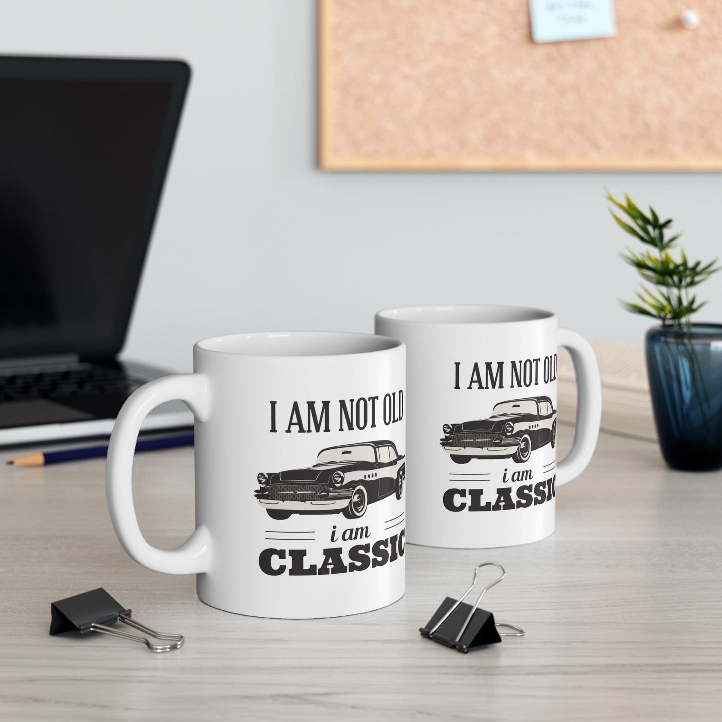 Classic Car Enthusiast Ceramic Mug - Perfect Gift for Men and Women