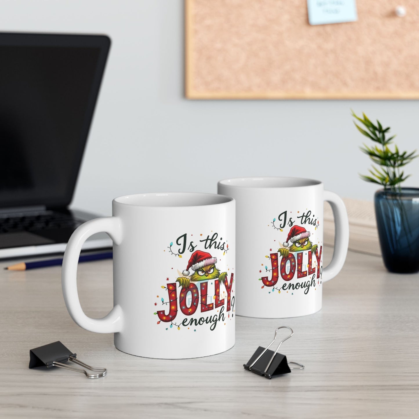 Is this Jolly Enough,Christmas Grinch Mugs