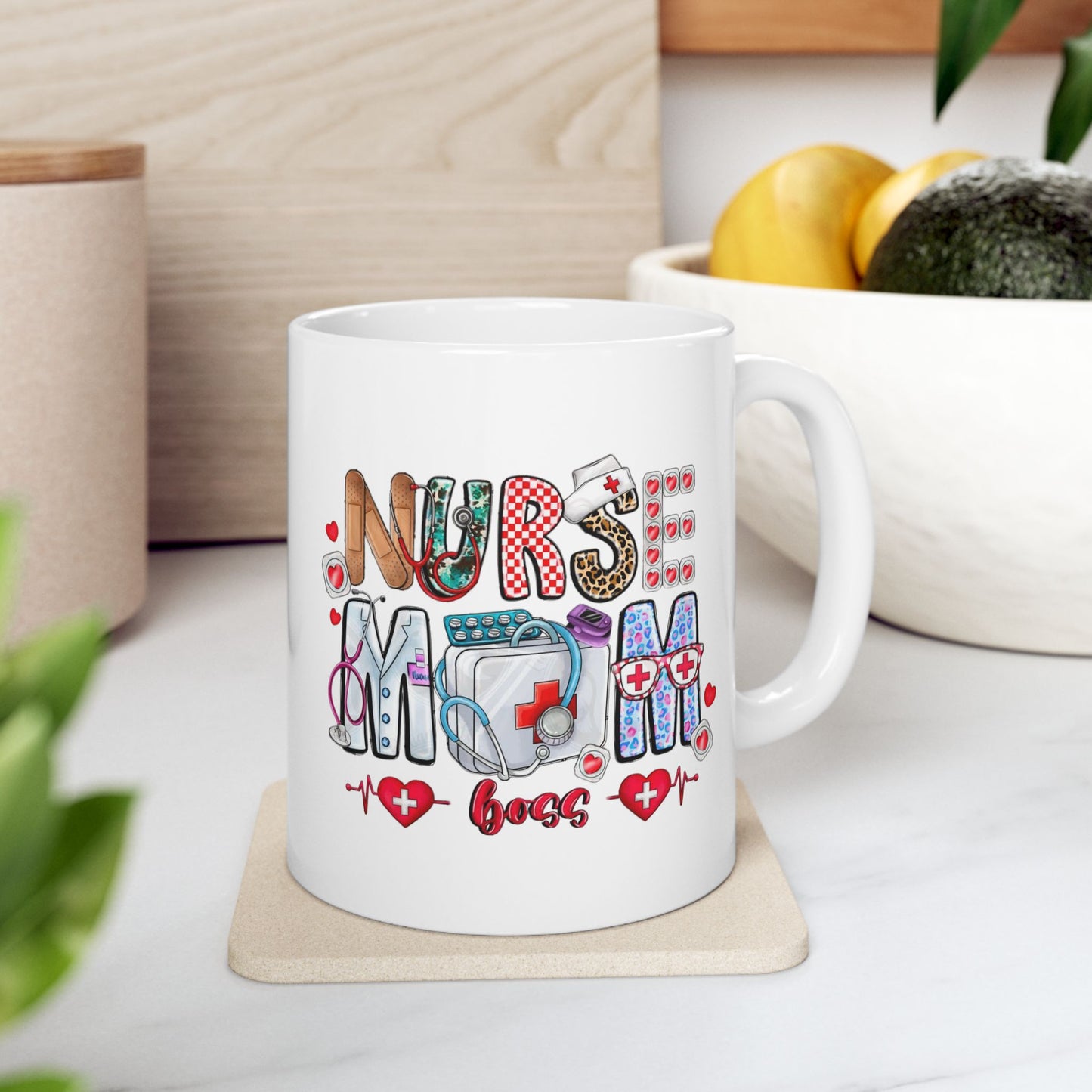 Nurse Mom Boss Mugs, Gift For Nurse Mom