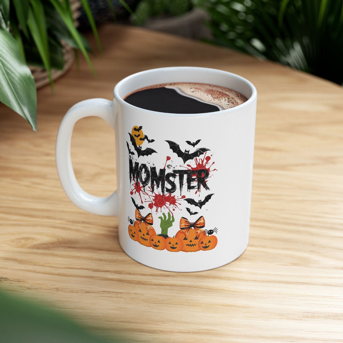 Momster Mugs, Funny Halloween Crewneck Mugs for Women