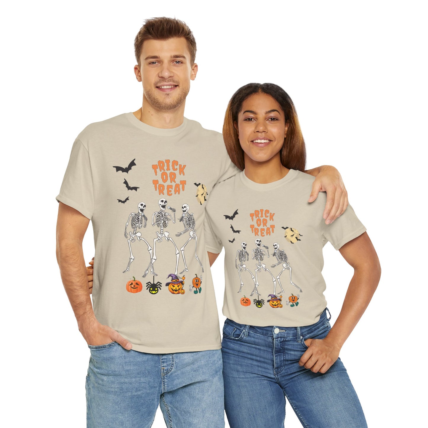 Trick or Treat Halloween Shirt, Halloween Skeleton Shirt, Dead Halloween T-shirt, Skull Shirt halloween Retro, Funny Pumpkin Shirt, Funny Skeleton Gift