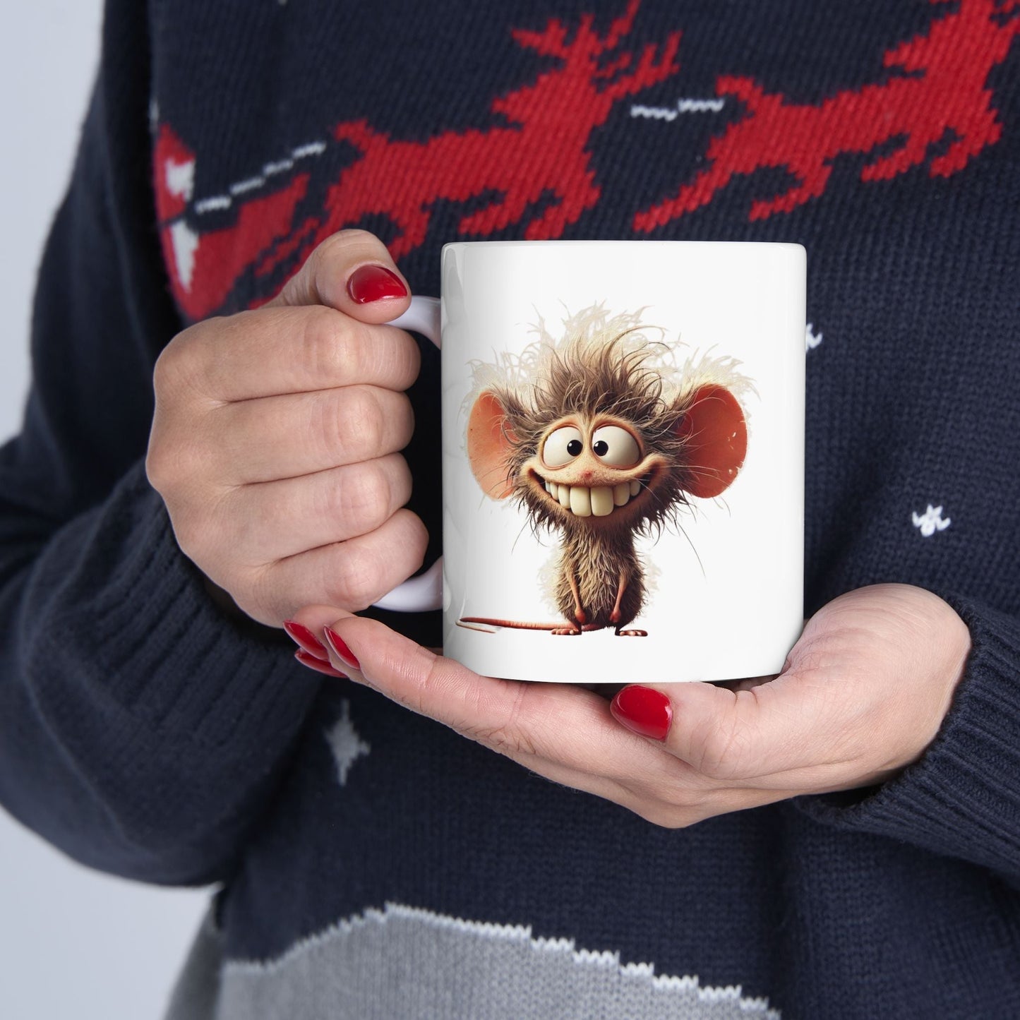 Cute Fuzzy Cartoon Insect Ceramic Mug - 11oz & 15oz Coffee Cup for Bug Lovers