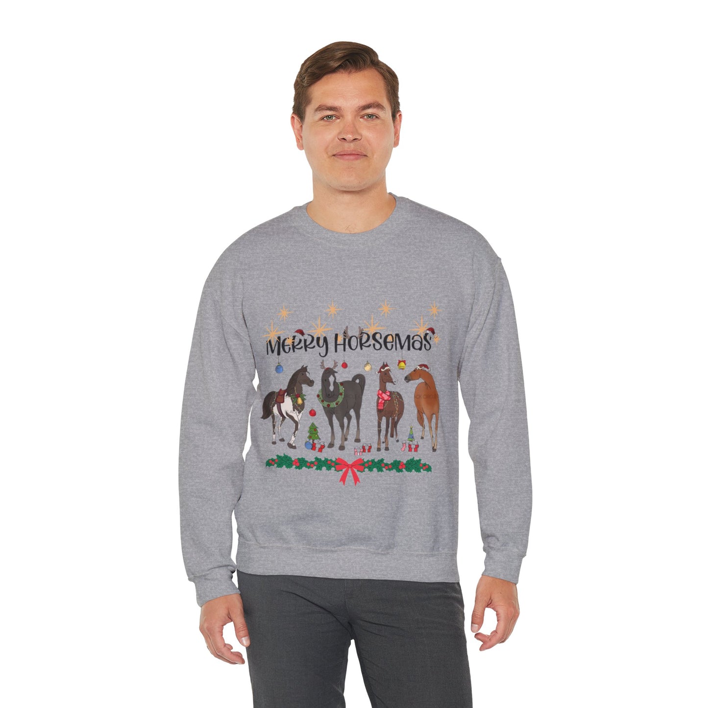 Christmas Horse Sweatshirt, Merry Horsemas