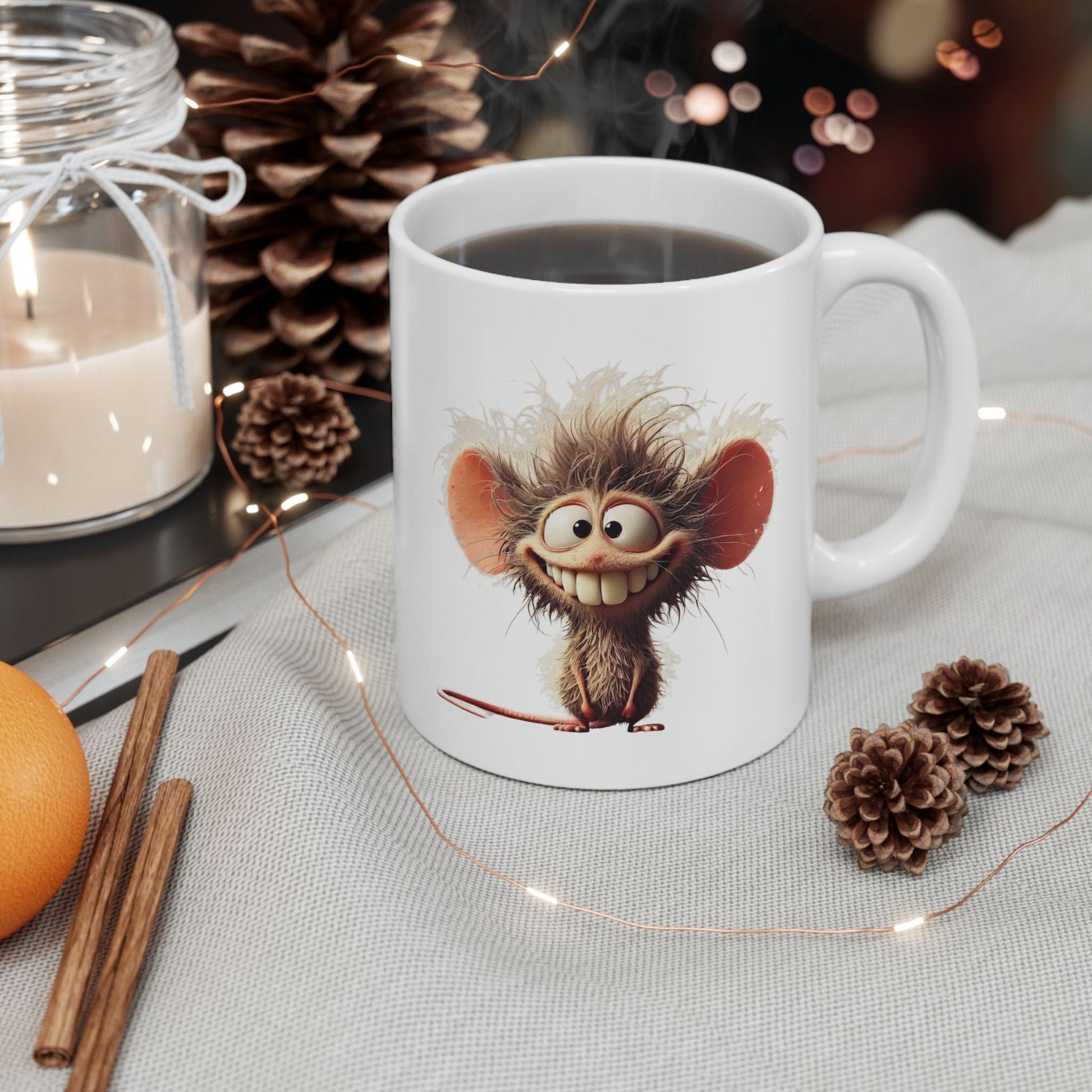 Cute Fuzzy Cartoon Insect Ceramic Mug 